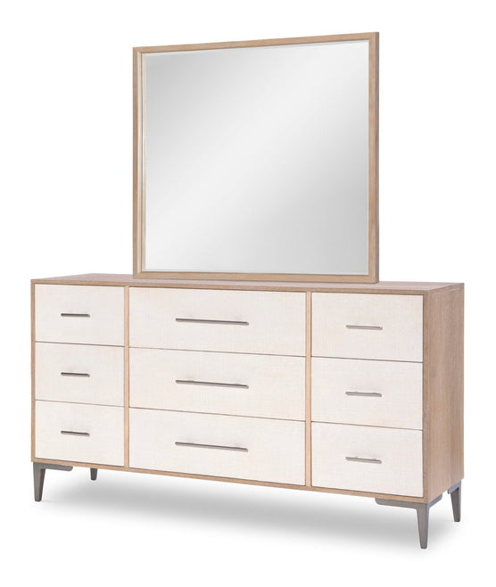 Modern Biscayne 6-Drawer Dresser in Beige - Solid Wood Bedroom Storage Furniture for Organizing Clothes & Accessories | Perfect for Master Bedroom, Guest Room or Dormitory