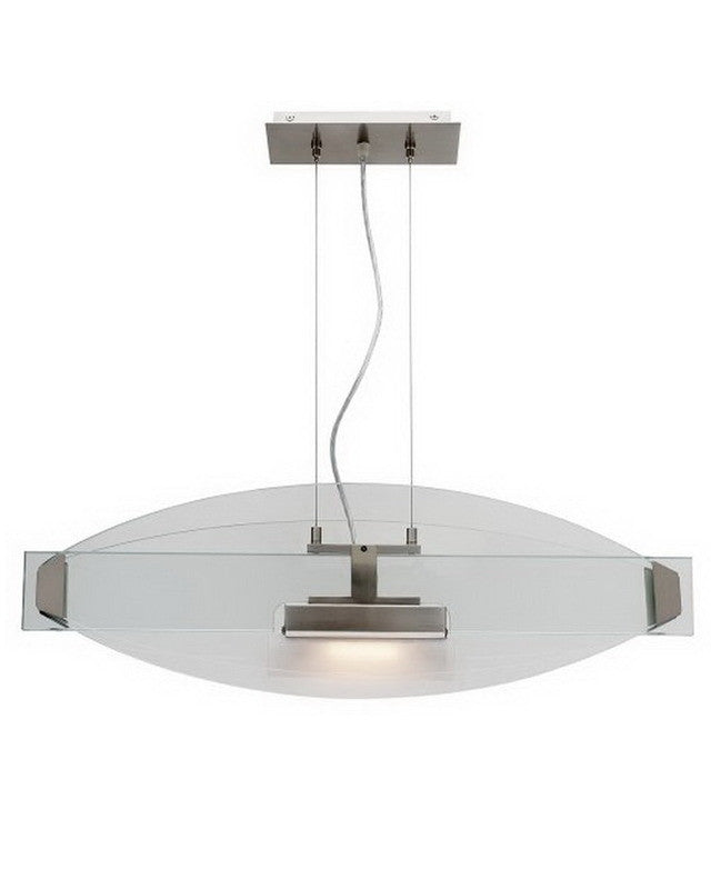 Access Lighting 50104 Brushed Steel Single Light Halogen Pendant Chandelier - Modern Dining Room & Kitchen Island Lighting Fixture