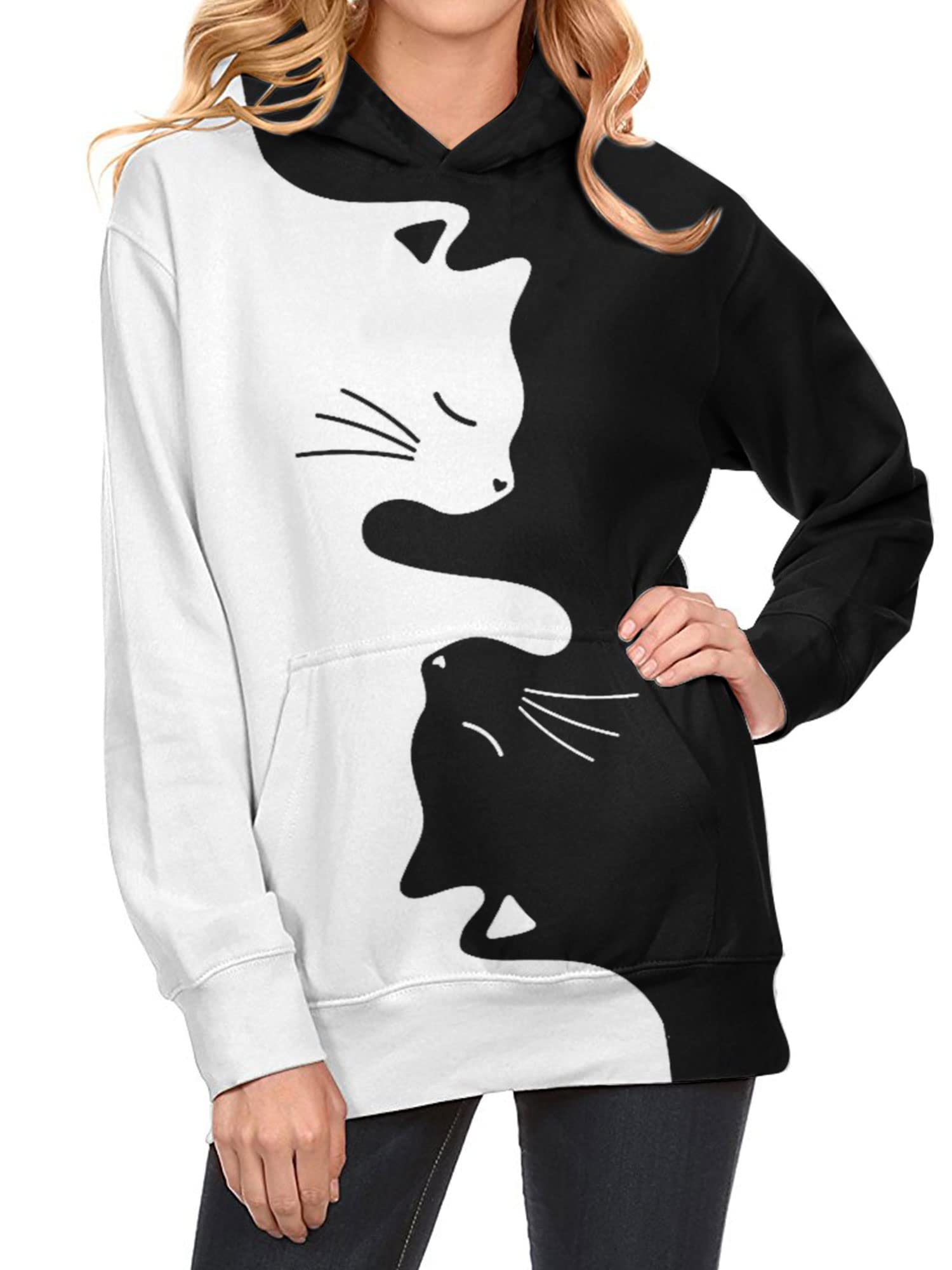 Funny Cat Graphic T-Shirt for Women - Cute Pet Lover Gift Tee with Cat Print, Comfortable Crewneck Top - Perfect for Casual Wear, Cat Parties & Animal Lover Gifts