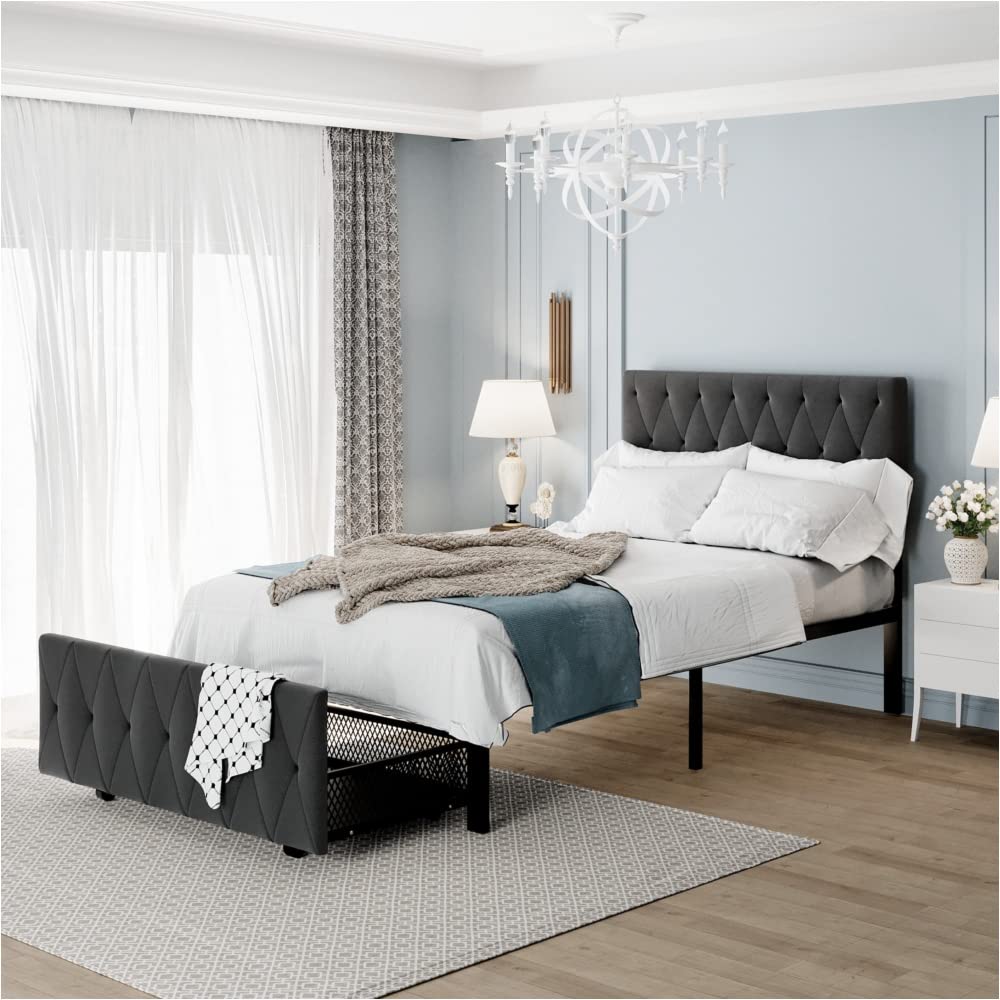 NYCSUOANI Twin Size Storage Bed Frame with Drawers - Gray Metal Platform Bed for Small Spaces | Perfect for Kids Rooms, Dormitories & Guest Bedrooms