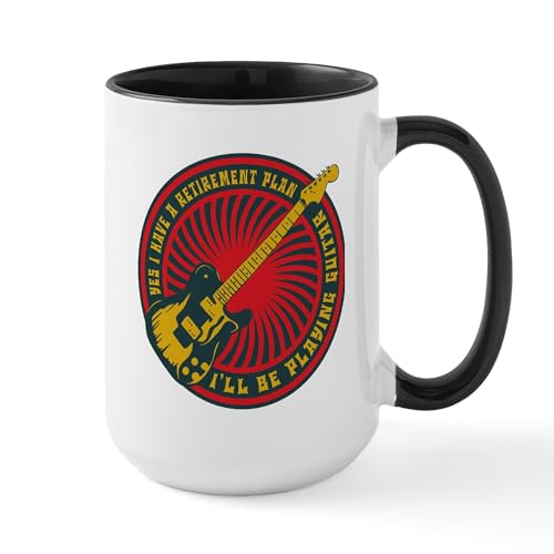 White/Black Inside - Guitar Retirement Plan 15 Oz Ceramic Mug
