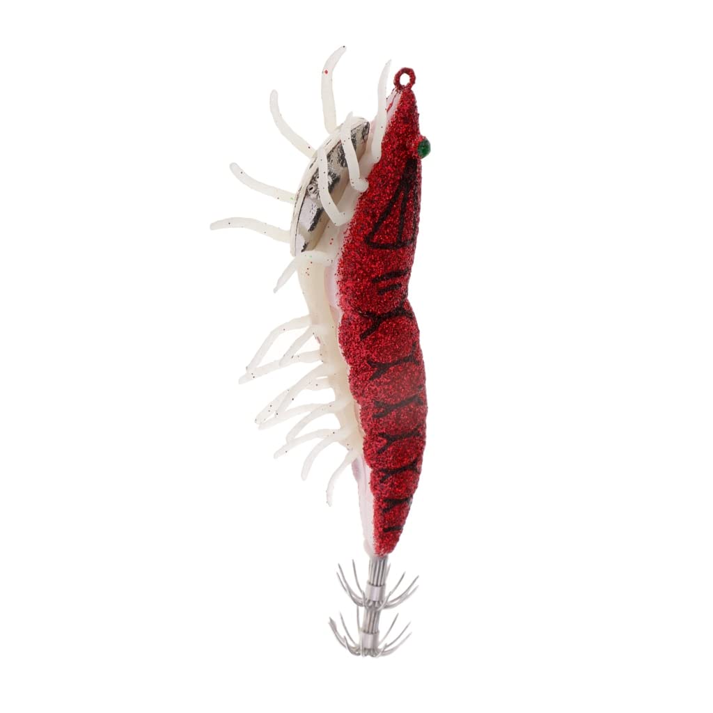 Glow in the Dark Fishing Lures - 10pcs Luminous Shrimp Baits with Hooks, Artificial Prawn & Squid Jigs for Saltwater & Freshwater Fishing - Perfect Night Fishing Accessories for Bass, Trout, and Catfish
