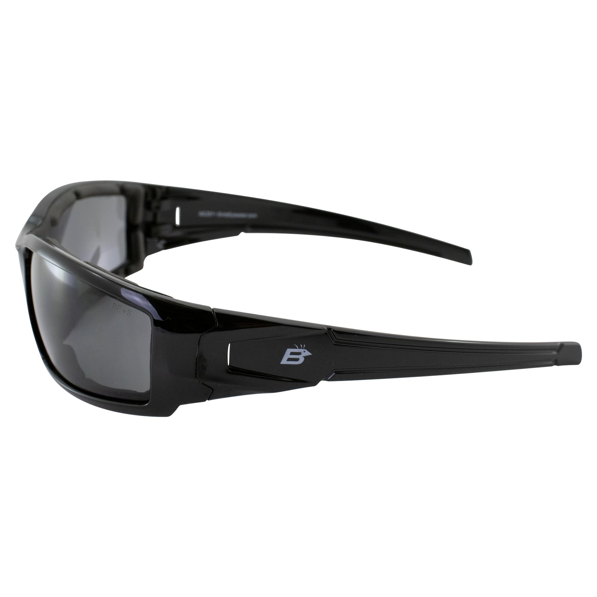 Birdz Eyewear Osprey Foam Padded Safety Motorcycle Sunglasses - 3 Pairs (Black Frames with Clear, Smoke & Yellow Lenses) - UV Protection for Riding, Cycling, Construction & Outdoor Work