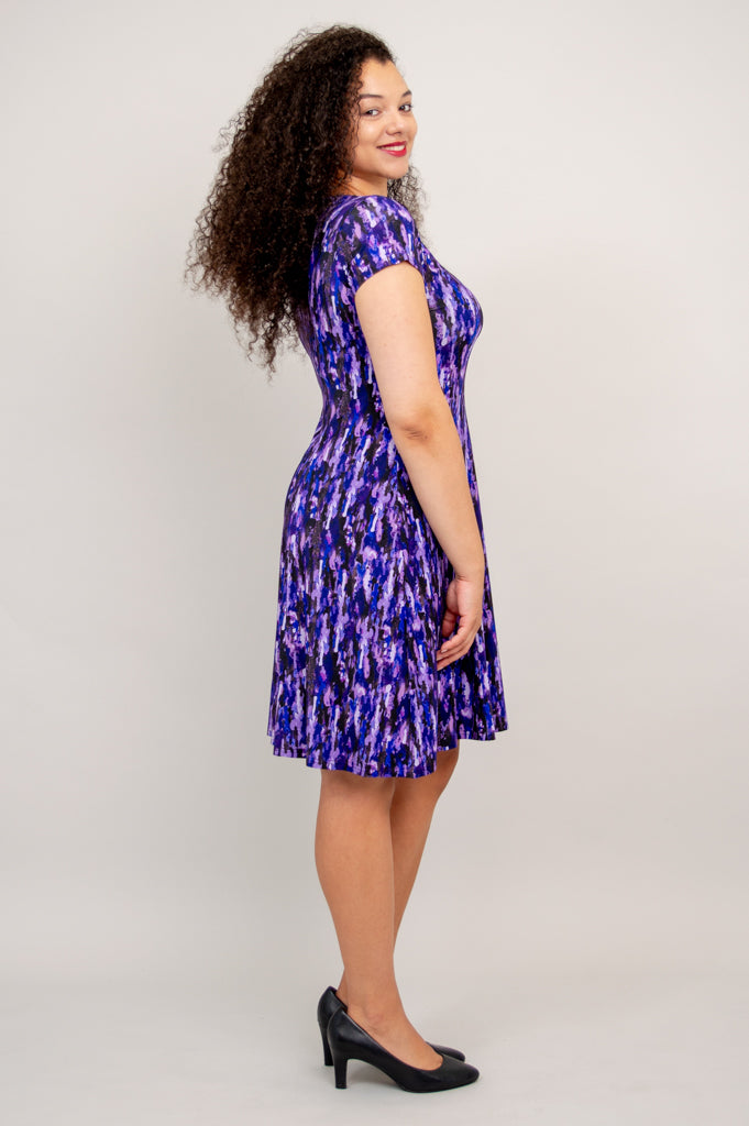 Callie Dress - Soft Bamboo Fabric in Elegant Plum Rain Color - Perfect for Casual Outings, Summer Parties & Boho Chic Style