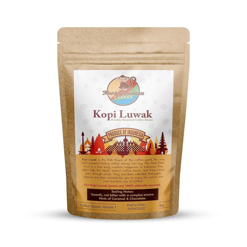 Premium Wild Kopi Luwak Coffee Ground Beans - Sustainably Sourced from Indonesia - 2kg (4.4lb) Gourmet Civet Coffee for Home Brewing, Gifts & Special Occasions