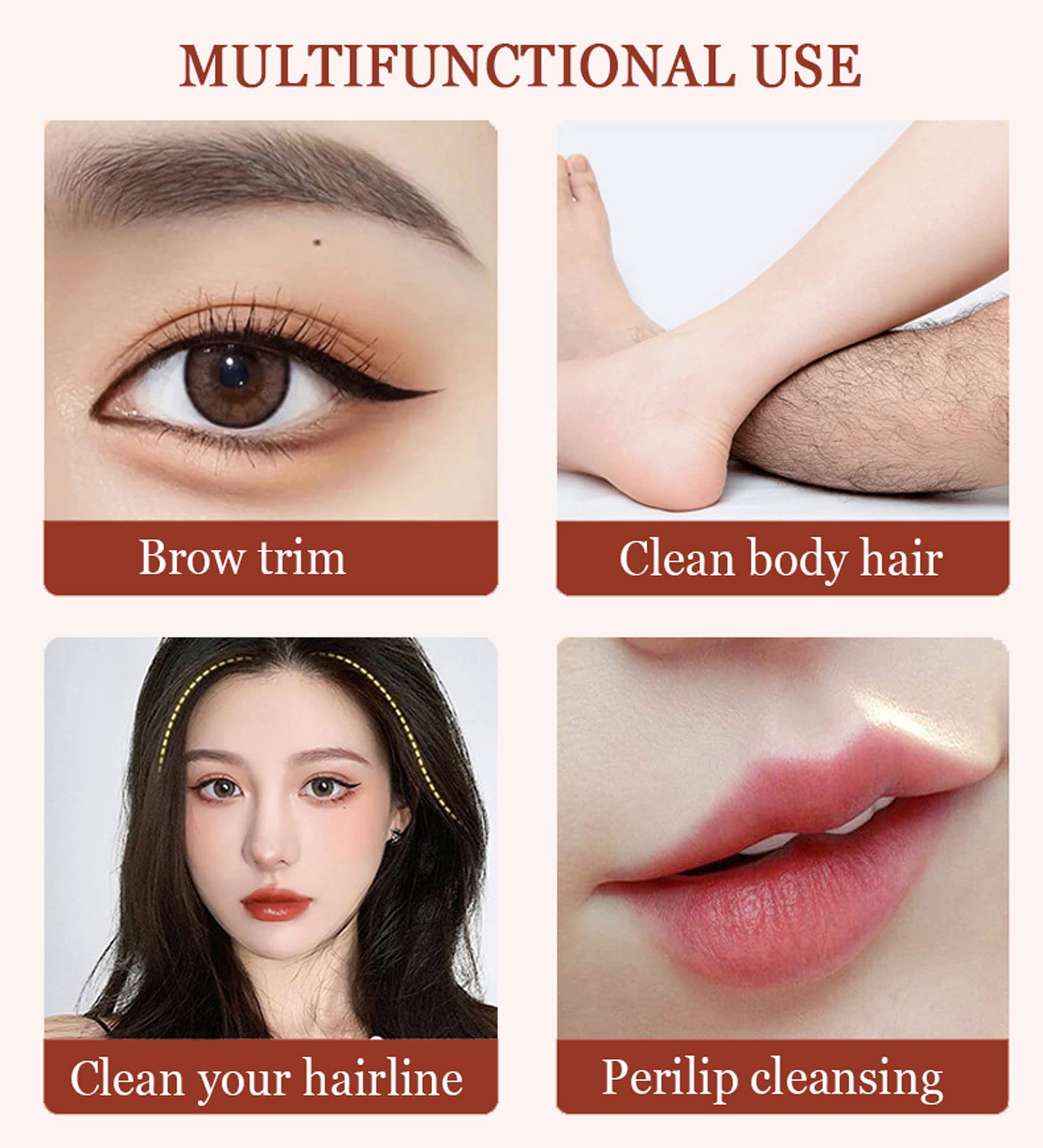 Hearnfox 5-in-1 Eyebrow Trimmer Kit - Precision Eyebrow Scissors, Facial Razor, Shaping Scissors & Exfoliating Beauty Tool for Women | Perfect for Eyebrow Grooming, Facial Hair Removal & At-Home Beauty Care