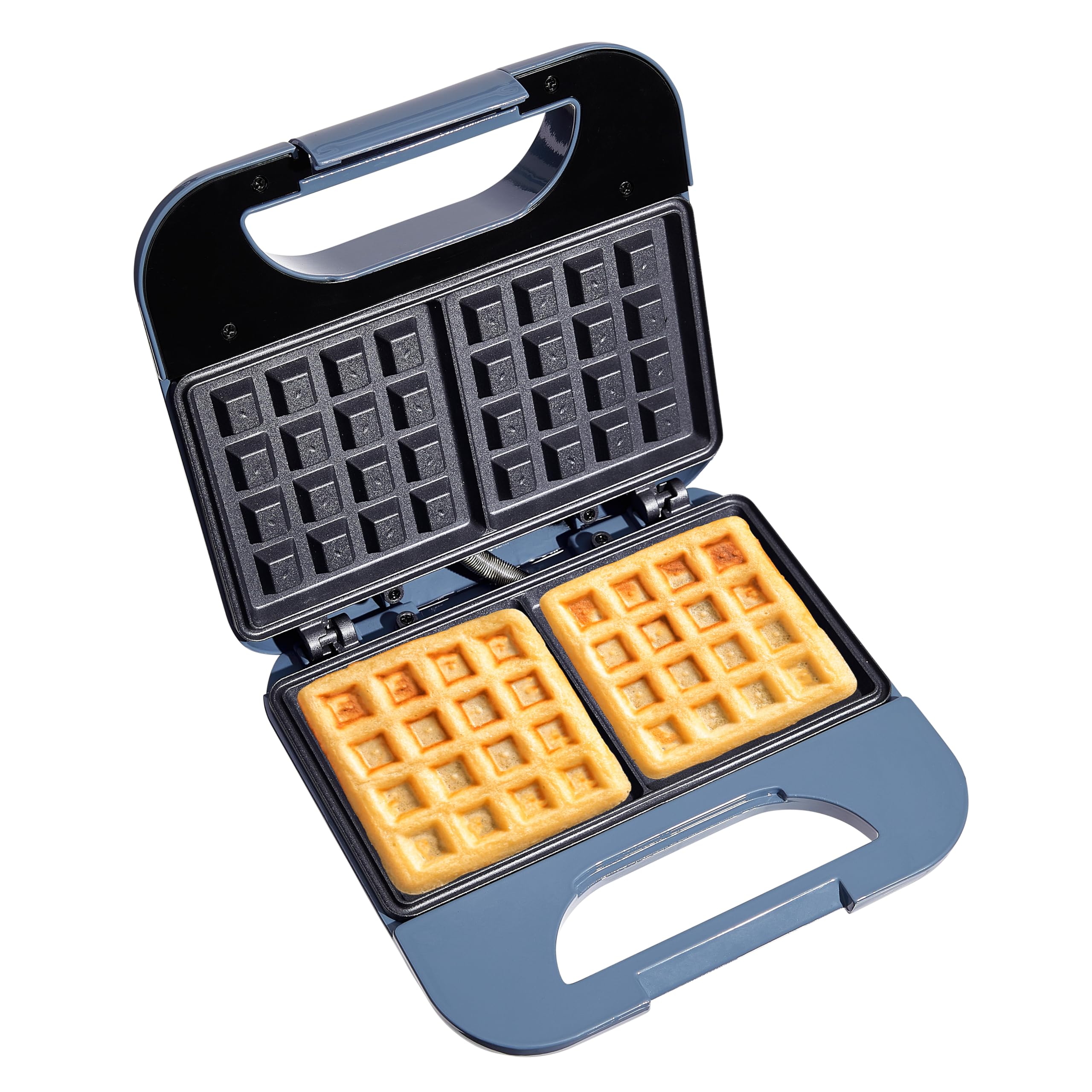 750-Watt Non-Stick Waffle Maker with Cool Touch Housing - Easy to Clean, Skid Resistant Feet, Navy Blue - Perfect for Breakfast, Brunch & Family Gatherings