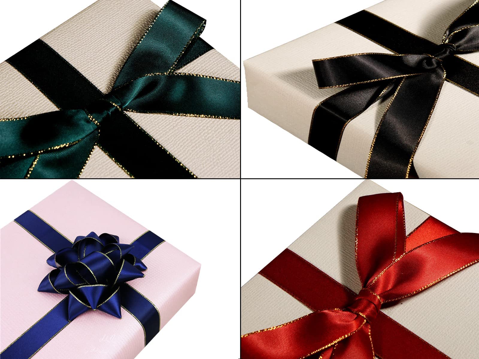 1.5 Inch 25 Yards Red Satin Ribbon with Gold Edge - Double Faced Gift Wrapping Ribbon for Wedding, Party, Baby Shower Decorations - Perfect for DIY Crafts, Gift Packaging, and Holiday Decor