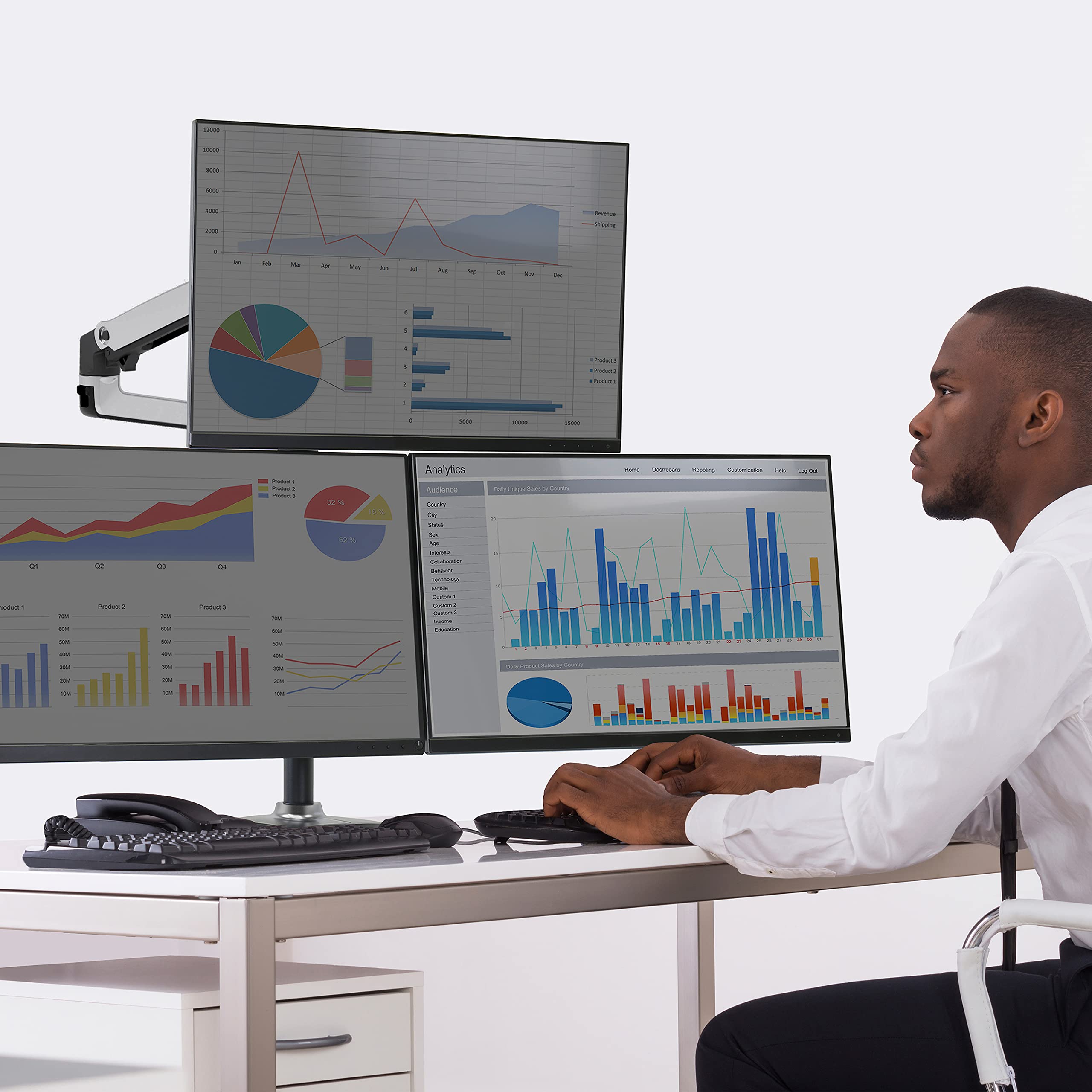 Ergotron LX Monitor Arm Extension & Collar Kit - Aluminum Add-on for Tall Pole Monitor Arms - Perfect for Dual Monitor Setup & Ergonomic Workspaces