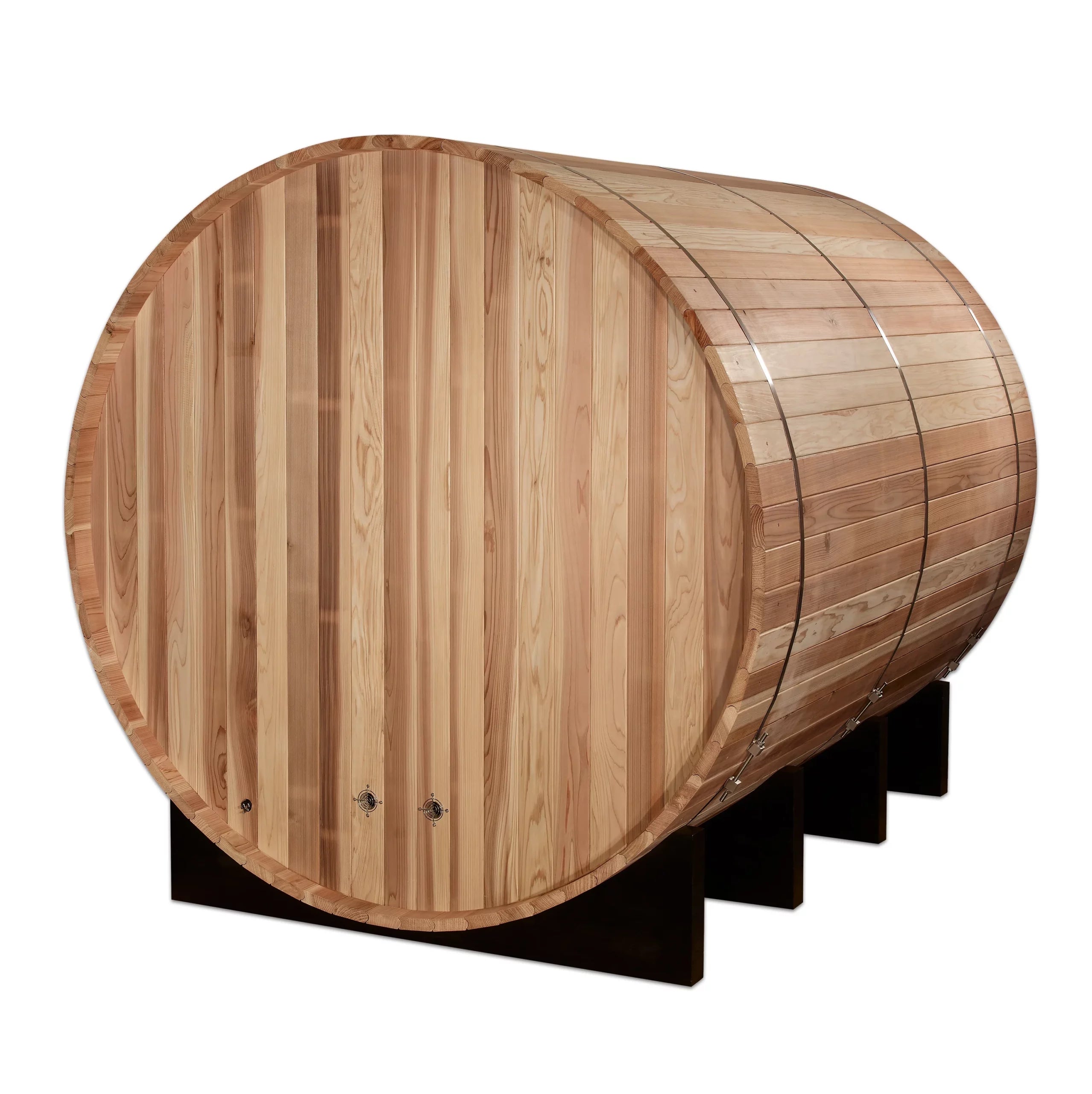 Golden Designs Klosters 6-Person Barrel Sauna - Traditional Cedar Wood Outdoor Sauna for Relaxation & Detox - Perfect for Backyard, Spa & Home Wellness Retreat