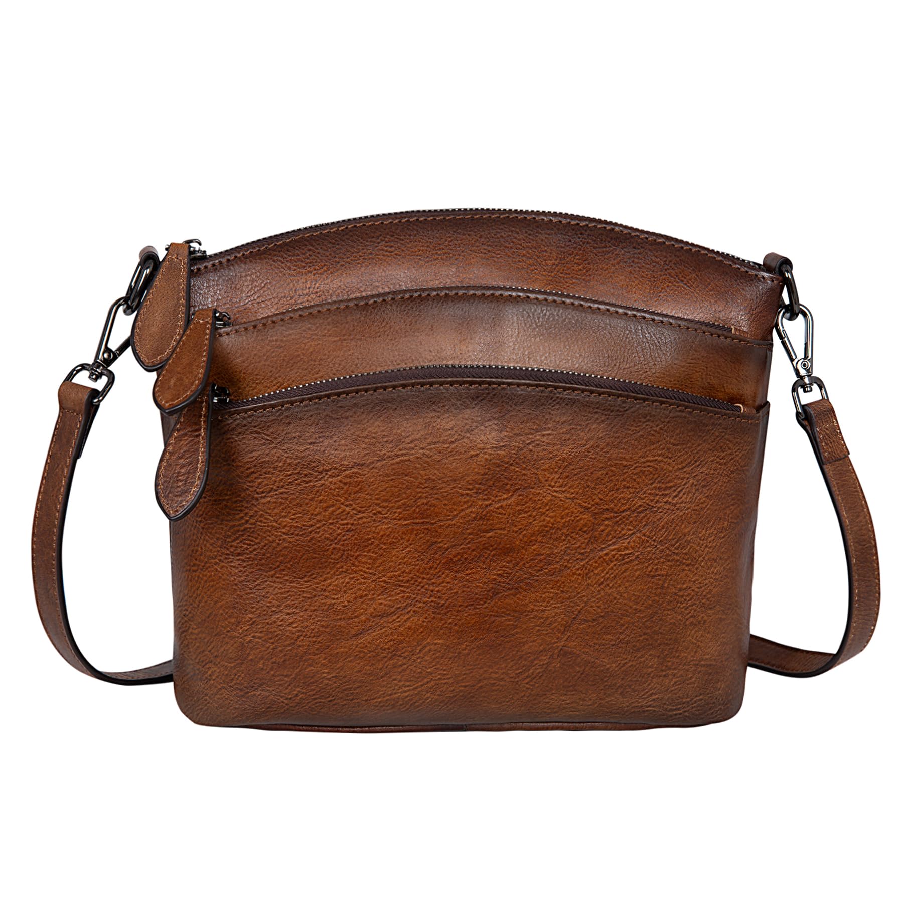 Genuine Leather Crossbody Bags for Women - Vintage Multi-Pocket Small Shoulder Purse Satchel | Perfect for Everyday Use, Travel & Shopping