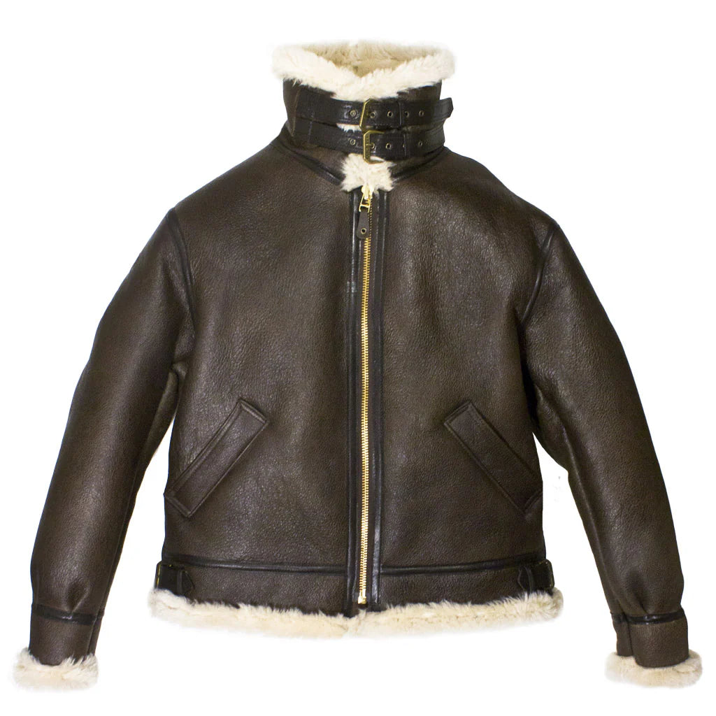 Cockpit USA Men's B-3 Sheepskin Bomber Jacket - Genuine Shearling Leather Aviator Coat for Winter & Outdoor Activities | Perfect for Pilots, Motorcycle Riders & Cold Weather Fashion