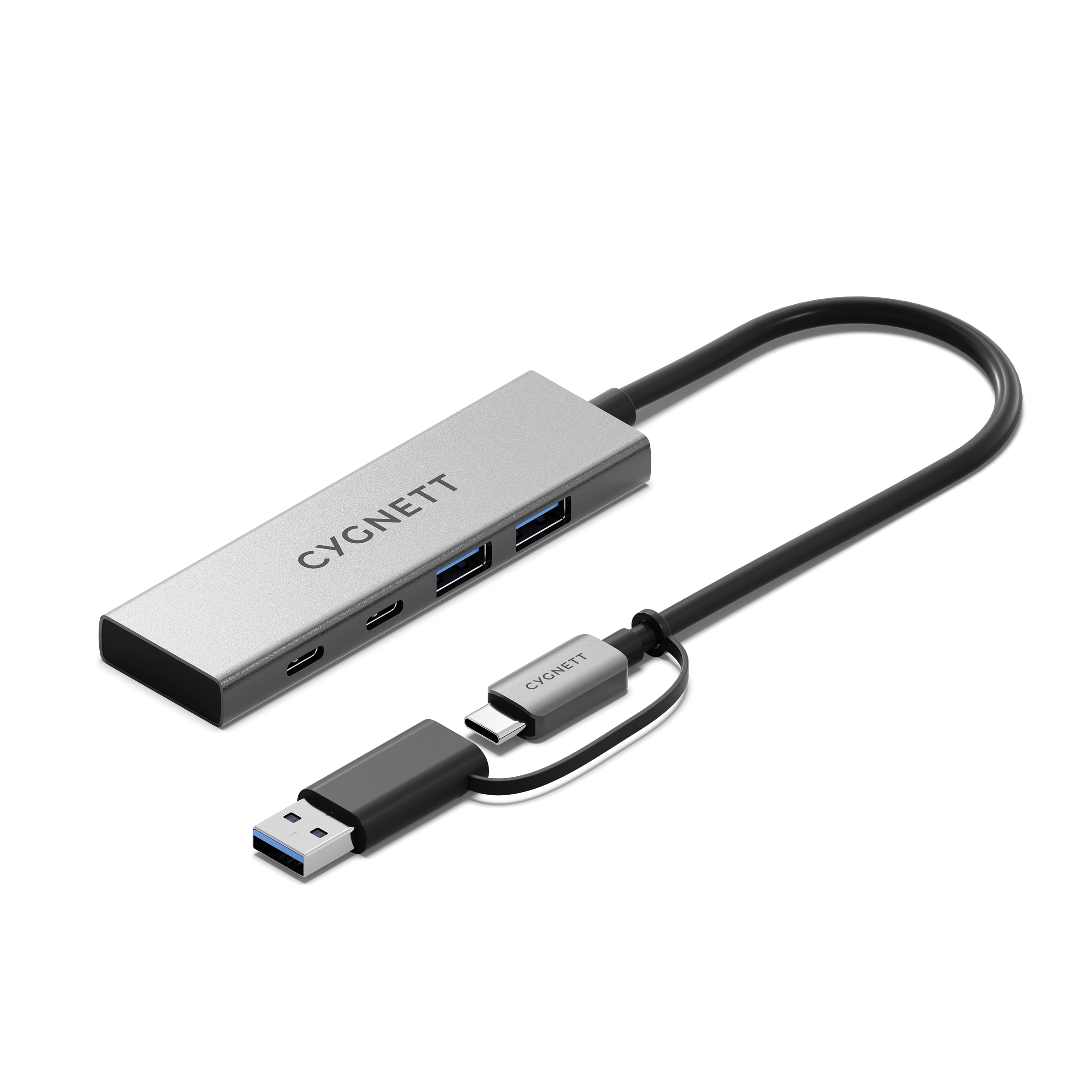4-in-1 USB C Hub with USB C & USB A Ports - Multi-Port Adapter for MacBook, iPad, Laptop, Phone Charging & Data Transfer
