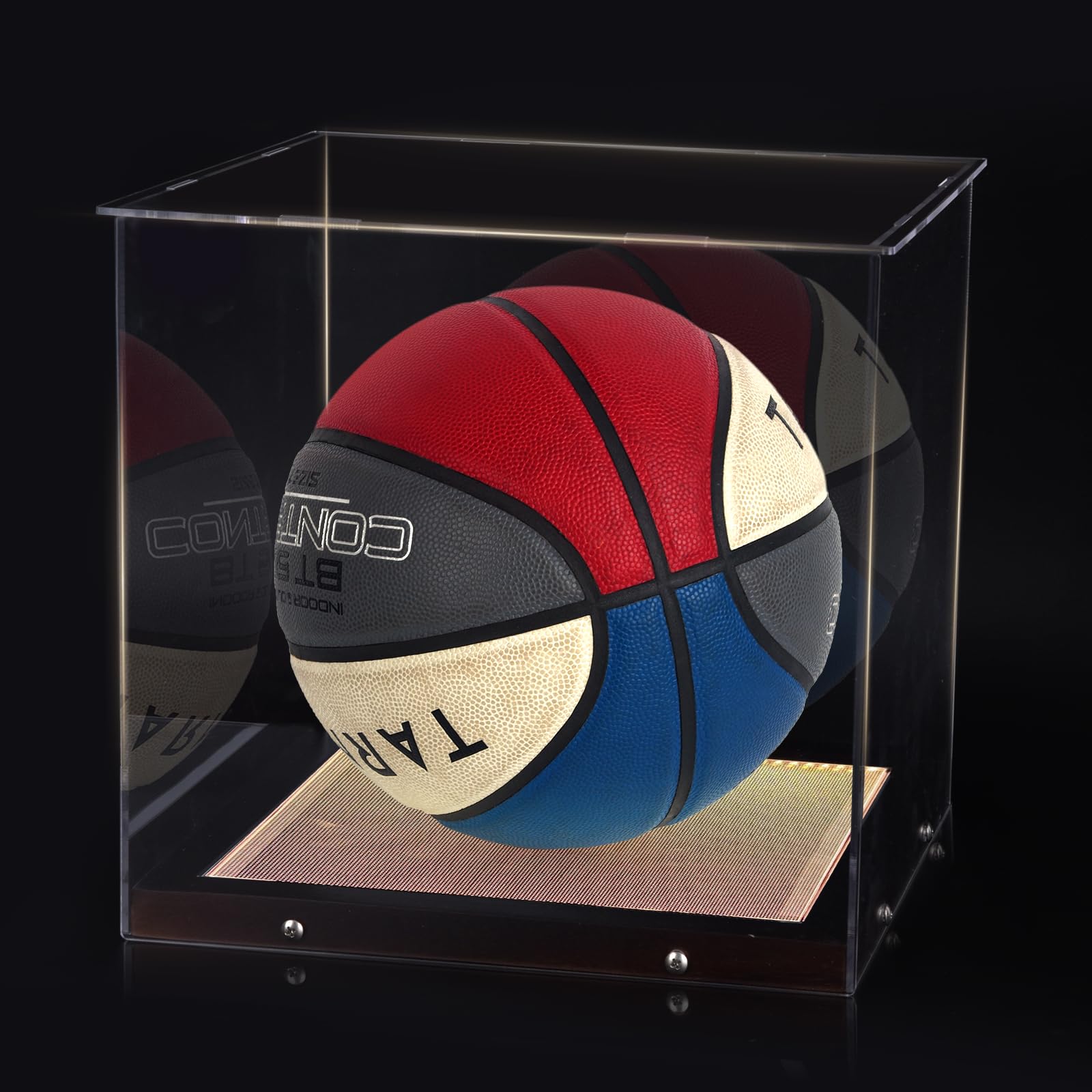 Premium Clear Acrylic Basketball Display Case with LED Lights - UV Protection & Dustproof Display Stand for Autographed Balls & Sports Memorabilia - Perfect for Home Decor, Man Cave, Trophy Room & Collectors Showcase