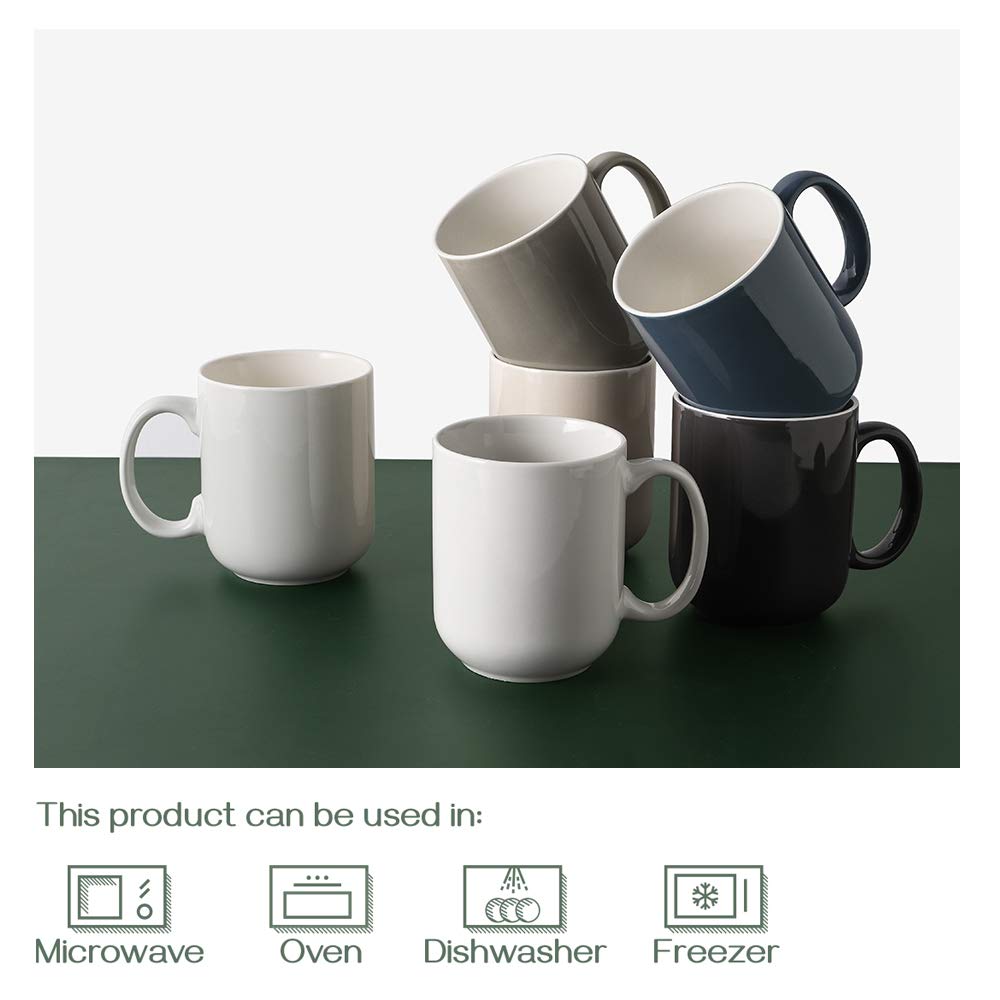 DOWAN 20oz Large Coffee Mugs Set of 6 - Oversized Dishwasher Safe Cups for Home & Office