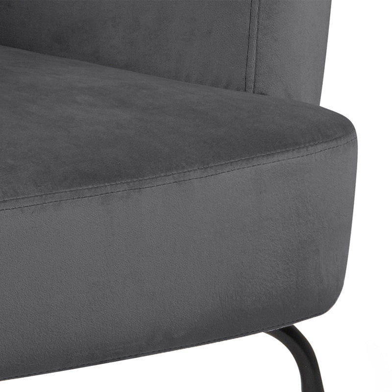 MONROE Modern Lounge Chair - Dark Grey Upholstered Accent Chair for Living Room, Bedroom, or Office - Comfortable Reading & Relaxation Chair with Sturdy Frame