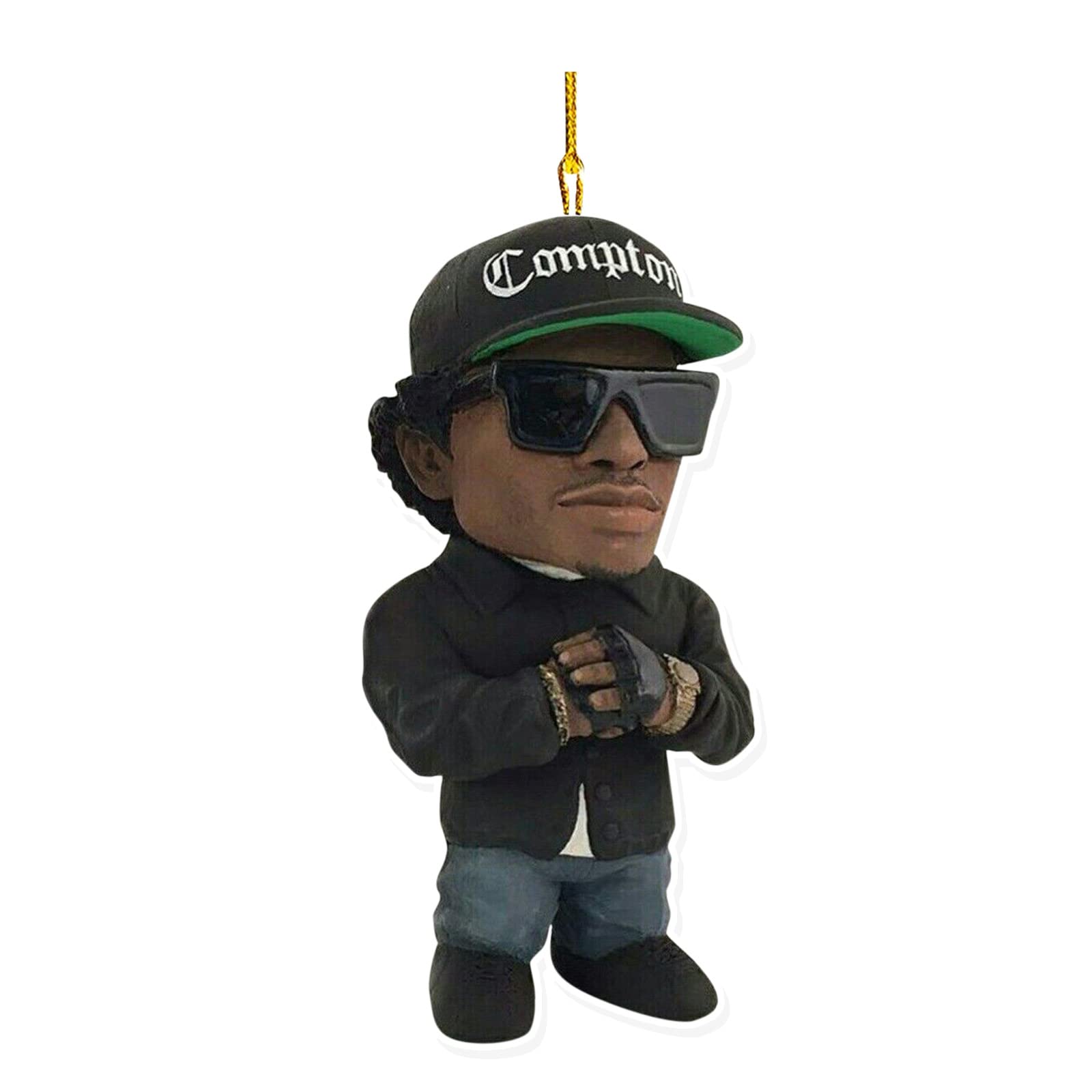 HTDBKDBK Classic Rapper Posture Car Ornament - Unique Cartoon Rearview Mirror Pendant for Hip Hop Fans | Perfect for Car Decor & Gift Giving