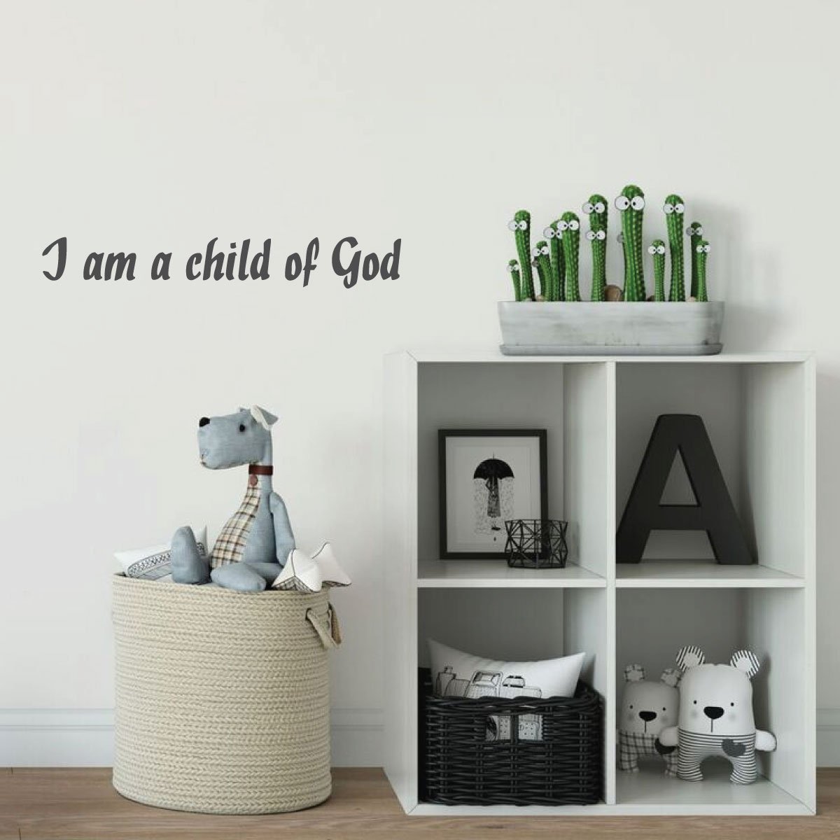 I Am a Child of God - Christian Vinyl Wall Decal for Playroom, Nursery, Kids Bedroom & Church Decor - Inspirational Bible Verse Sticker for Faith-Based Home Decor & Sunday School Classroom