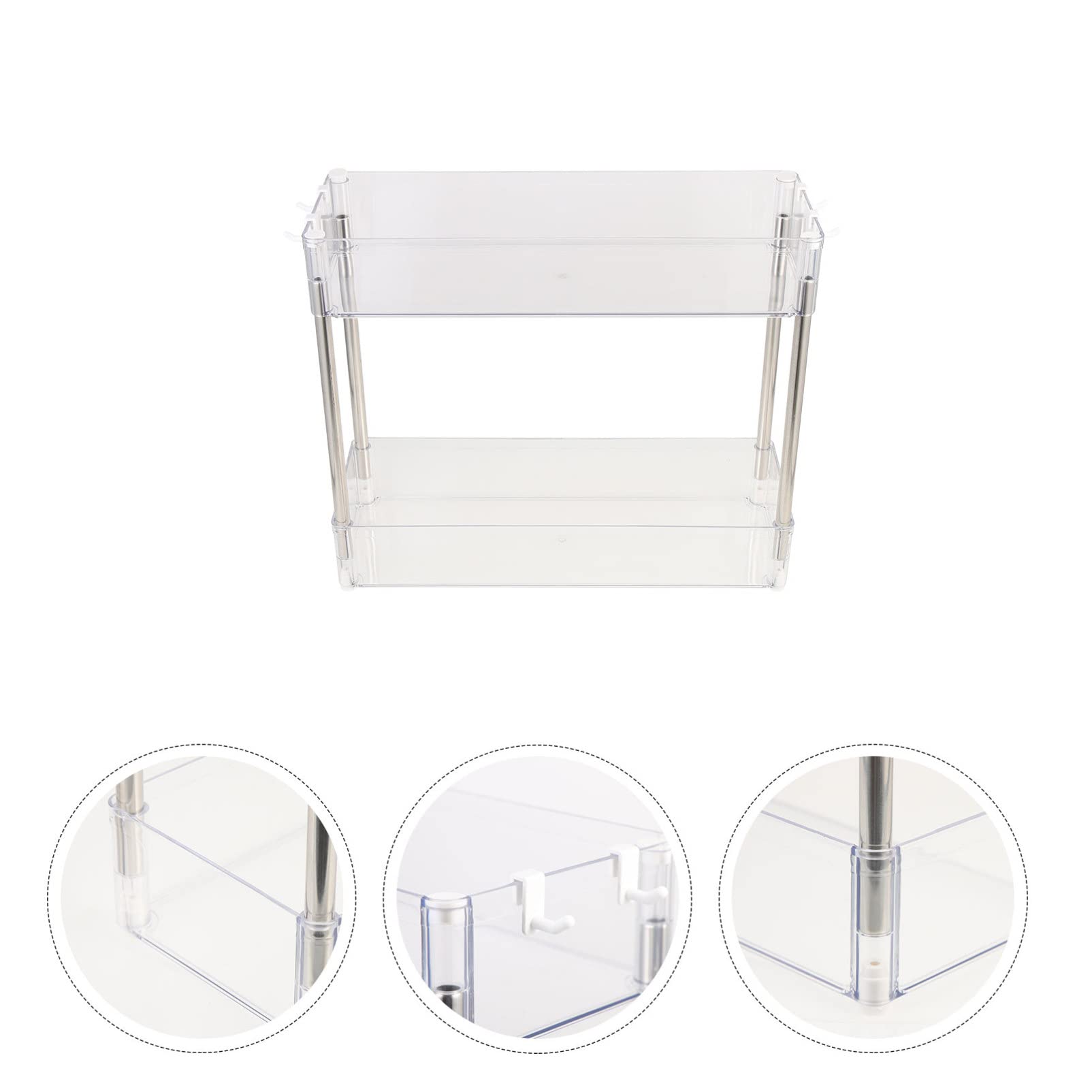 Zerodeko 2-Tier Desktop Storage Rack & Organizer Tray - Vanity, Bathroom, Makeup & Office Shelf - Space-Saving Home & Office Organization Solution - Perfect for Cosmetics, Stationery & Small Essentials