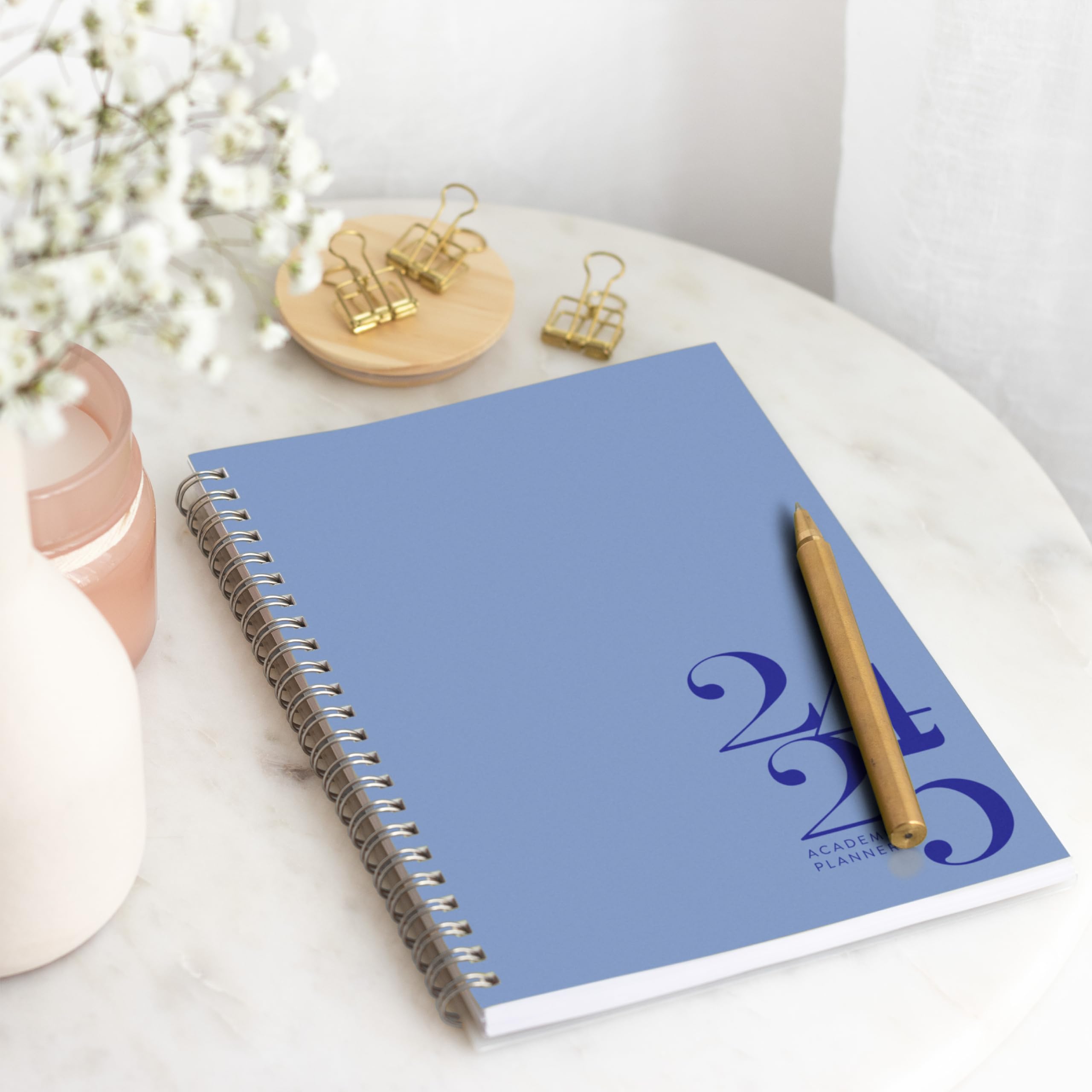 Riley's 2024-2025 Academic Planner - 18-Month Weekly & Monthly Organizer with Durable Cover, Notes Pages, Twin-Wire Binding (8x6 Inch, Blue) - Perfect for Students, Professionals & Goal Tracking