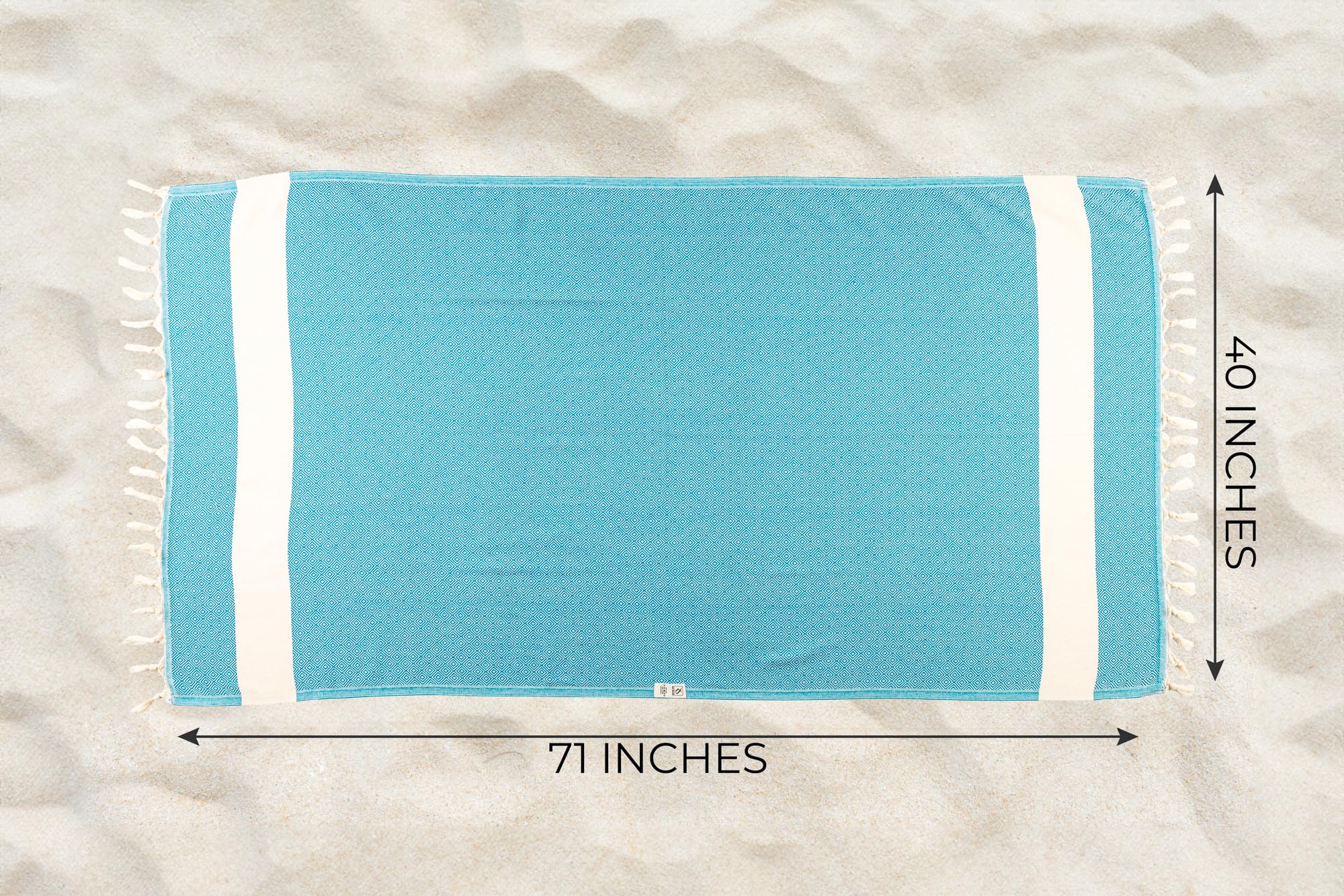 Extra Large Turkish Beach Towel 40x71 Inches - 100% Cotton, Quick Dry & Sand Free - Oversized XL Travel Blanket for Pool, Beach & Vacation - Soft Cloud Sandproof Towel for Adults & Women | Perfect for Swimming, Sunbathing & Outdoor Activities