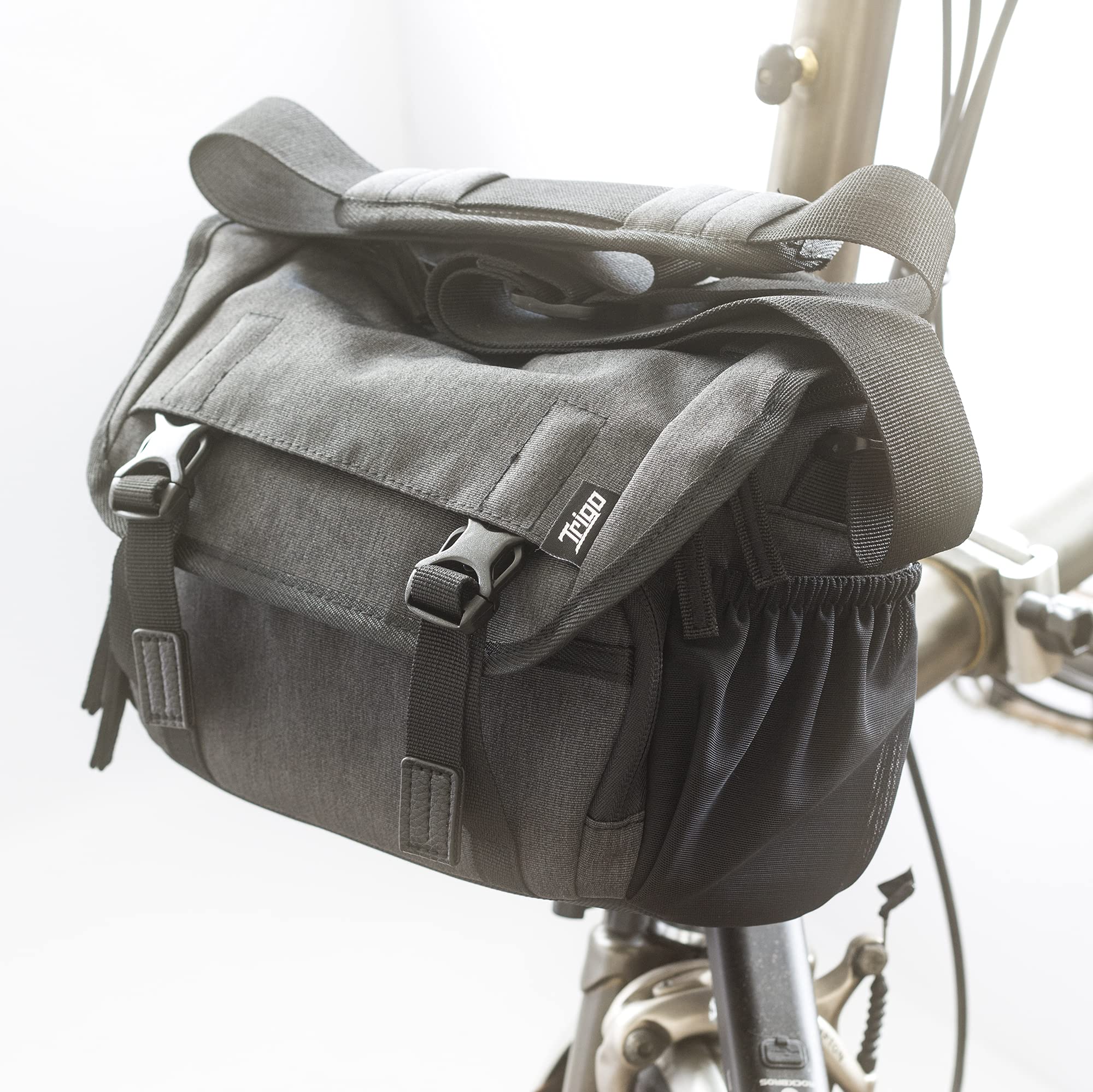 Brompton Mini Bag with Front Luggage Block - Small Black Camera/Battery Pouch (Ortlieb O Bag Alternative) | Perfect for Bicycle Commuting & Urban Travel Accessories