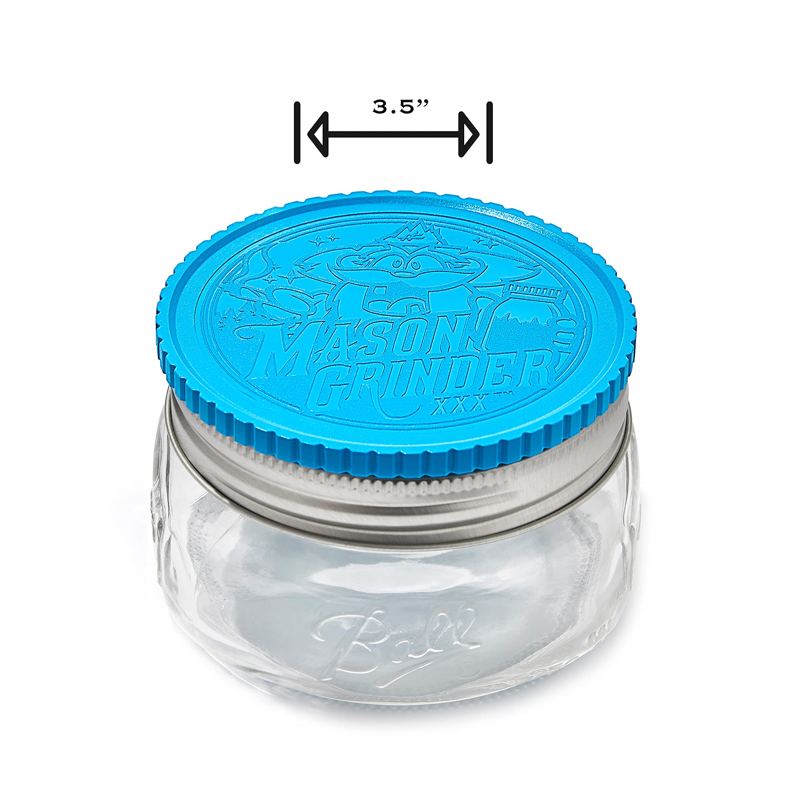 Premium 2-Piece Herb Grinder with Holes - Large Mouth Design for Wide Mason Jars - Durable & Efficient Spice Grinder for Cooking, Baking & Herbal Blends (Jar Not Included) - Perfect for Home Chefs & Herbal Enthusiasts