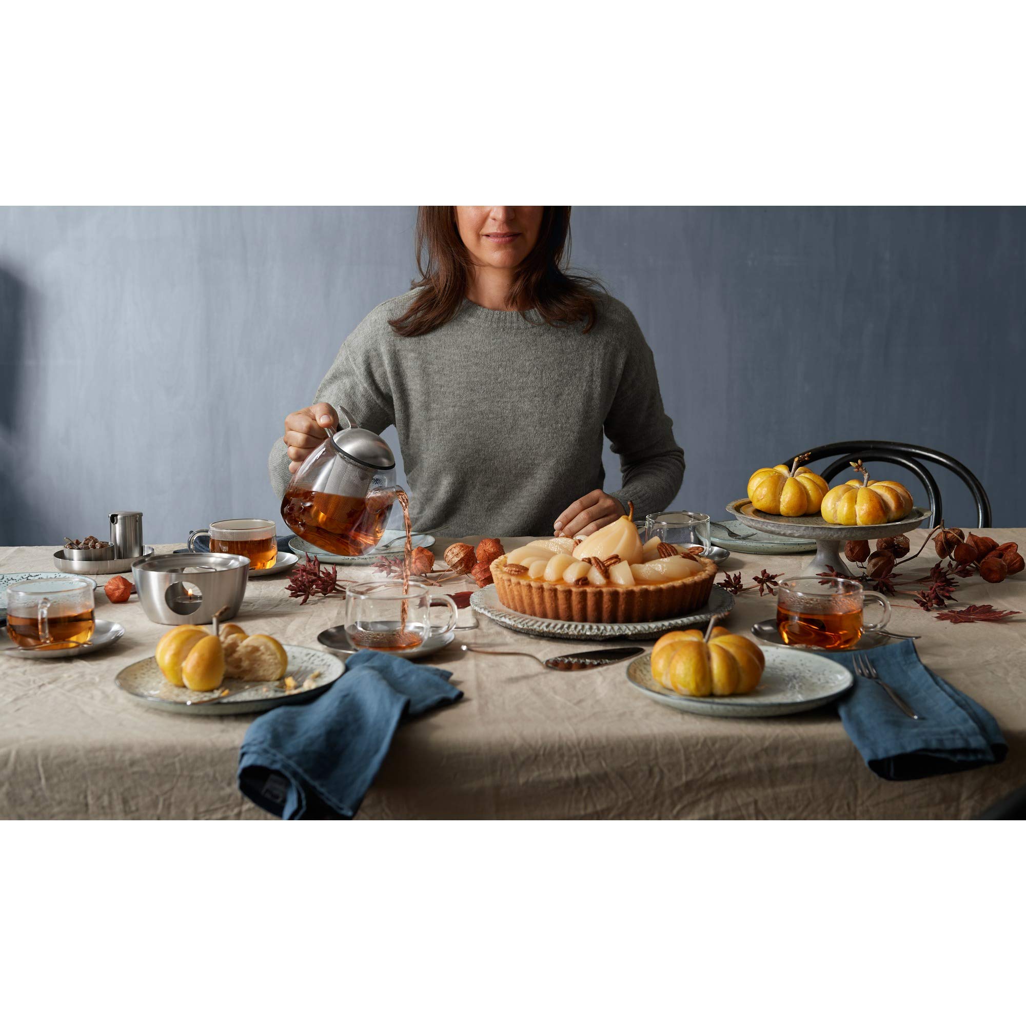 WMF SmarTea 631096030 Stainless Steel Teapot Set with Infuser - 34oz, Perfect for Loose Leaf Tea, Iced Tea & Herbal Brewing - Ideal for Home, Office & Tea Parties