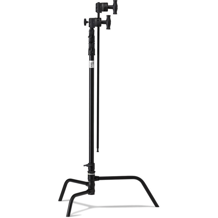 Kupo 40 Inch Heavy Duty Riser C Stand with Turtle Base Kit - 9.7ft Adjustable Black Photography Stand for Studio Lighting, Video Equipment & Backdrops