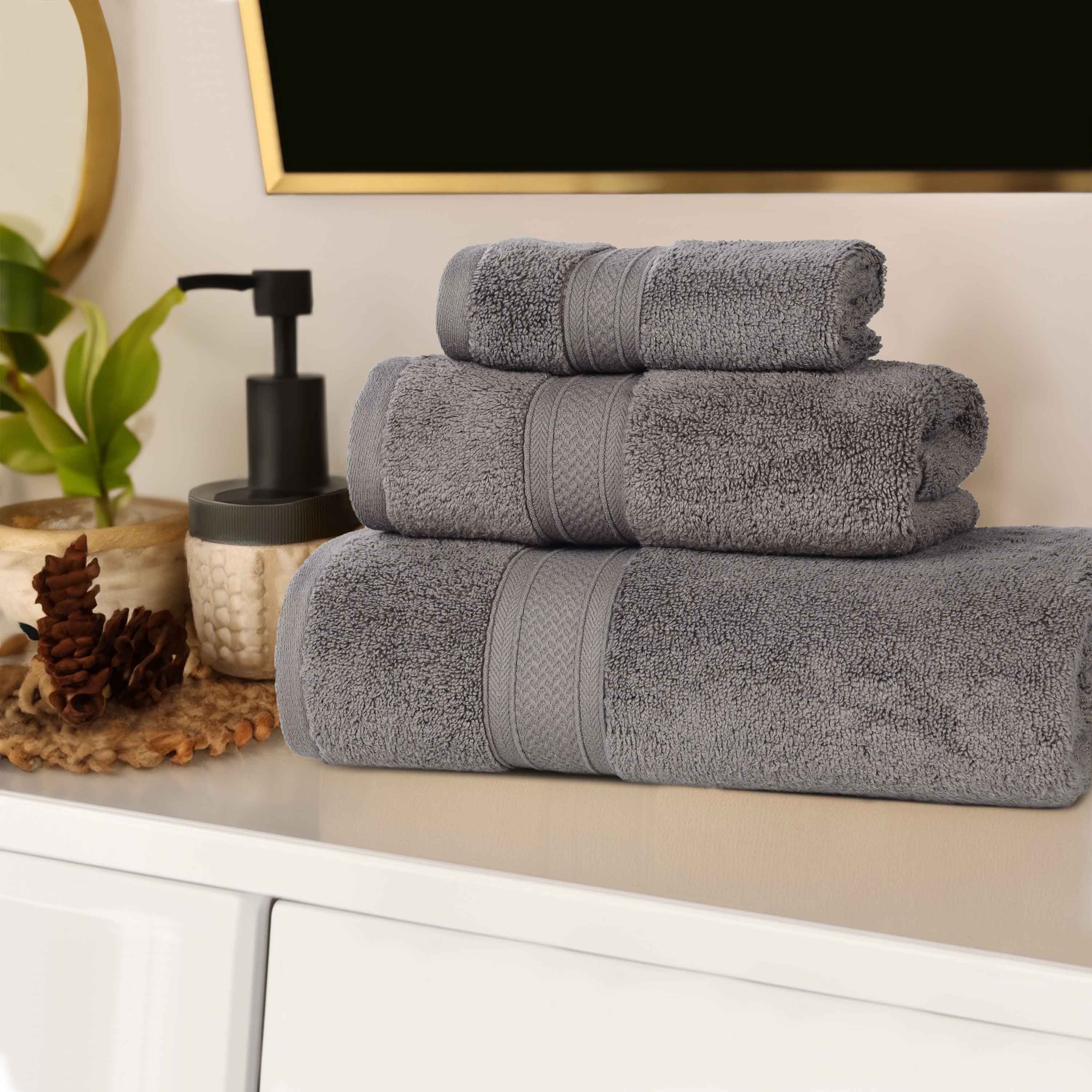 Premium Zero Twist Cotton 3-Piece Towel Set - Ultra Soft, Highly Absorbent, Elegant Solid Color for Bath, Spa & Guest Use