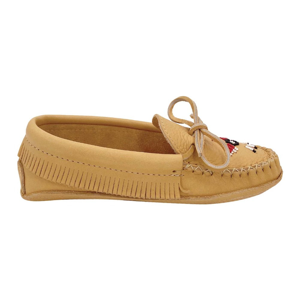 Women's Fringed Moose Hide Leather Earthing Moccasins - Soft & Comfortable Native American Style Shoes for Indoor/Outdoor Wear - Perfect for Yoga, Meditation & Relaxation at Home
