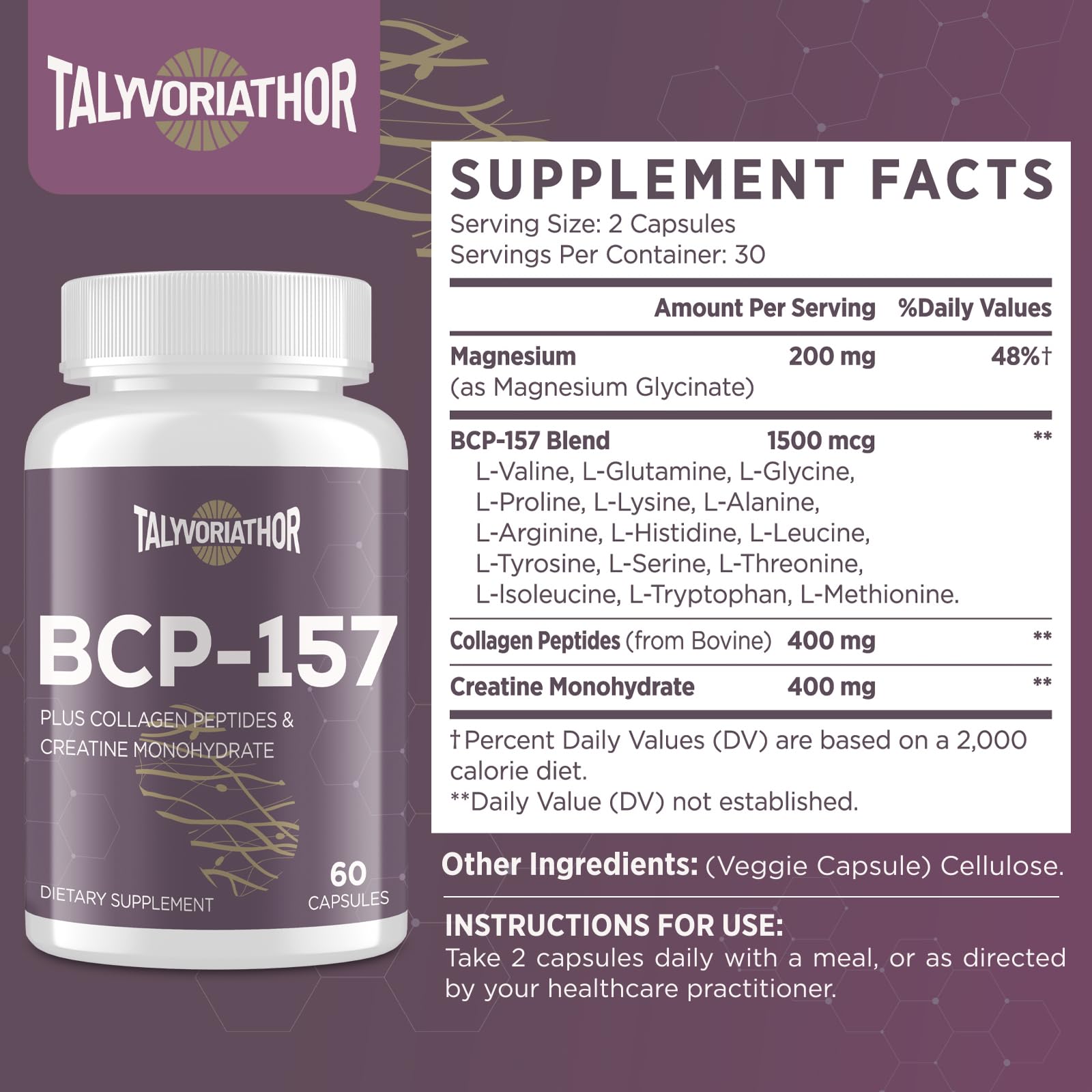 157 Capsules 1500mg | Non-GMO & Gluten-Free Supplement | 60 Capsules per Bottle (2-Pack) | Supports Immune Health & Daily Wellness