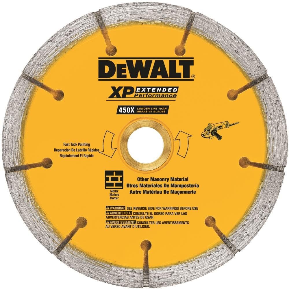 DEWALT DW4739S 0.250-Inch XP Sandwich Tuck Point Blade - 6-Inch Diamond Masonry Saw Blade for Brick, Block & Concrete Cutting - Perfect for Professional Masonry Work & DIY Projects
