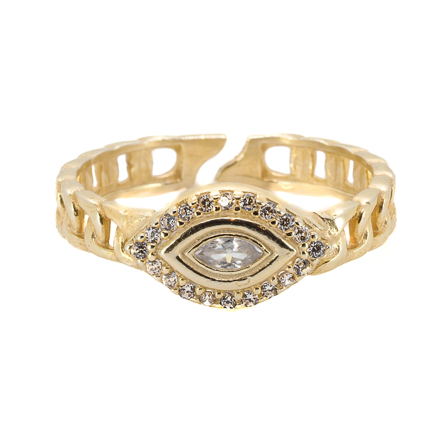 Evil Eye Gold Ring for Women - Sparkly Protection Jewelry for Good Luck & Positive Energy | Perfect for Gifts, Everyday Wear & Spiritual Healing