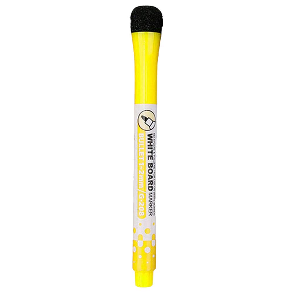 Magnetic Whiteboard Markers - 4 Pack Dry Erase Pens for Office, School & Home - Reusable & Erasable Board Markers in Yellow - Perfect for Presentations, Teaching & Note Taking