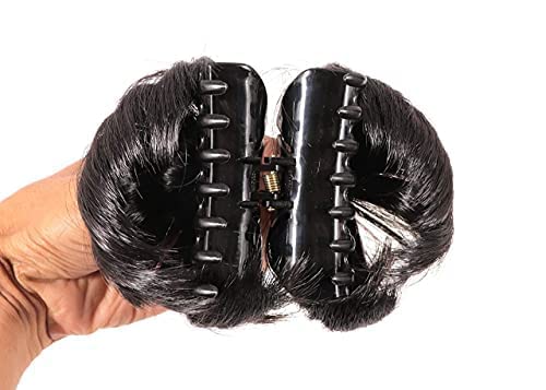 SURAKO COLLECTIONS Black Medium Artificial Juda Hair Clip with Clutcher - Perfect for Weddings, Parties, and Everyday Hair Accessories