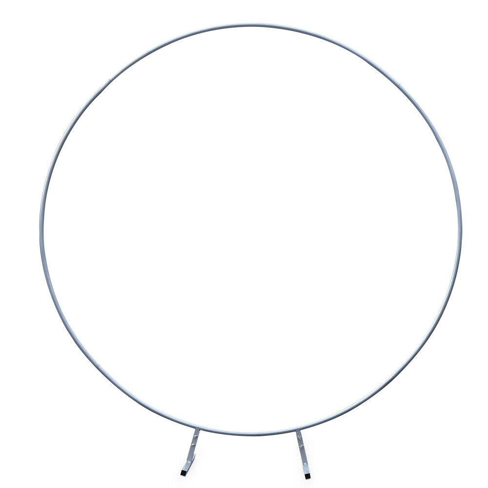 DNYSYSJ 2M Silver Metal Circle Balloon Arch - Wedding Backdrop, Birthday Party Decor, Garden Climbing Plant Stand, Event Arbor for Photography & Celebration Decorations | Perfect for Outdoor Weddings, Baby Showers & Anniversary Parties