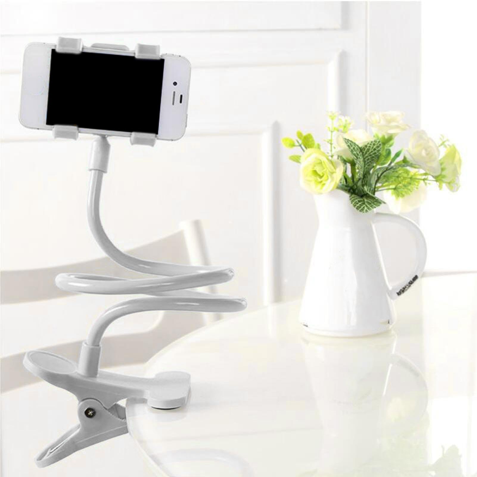 Adjustable Gooseneck Phone Holder for Bed - Flexible Lazy Cell Phone Clip Stand with Strong Clamp, Multi-Angle Viewing for Watching Movies in Bed, Reading & Gaming - Perfect Bedside Phone Mount for iPhone & Android Devices