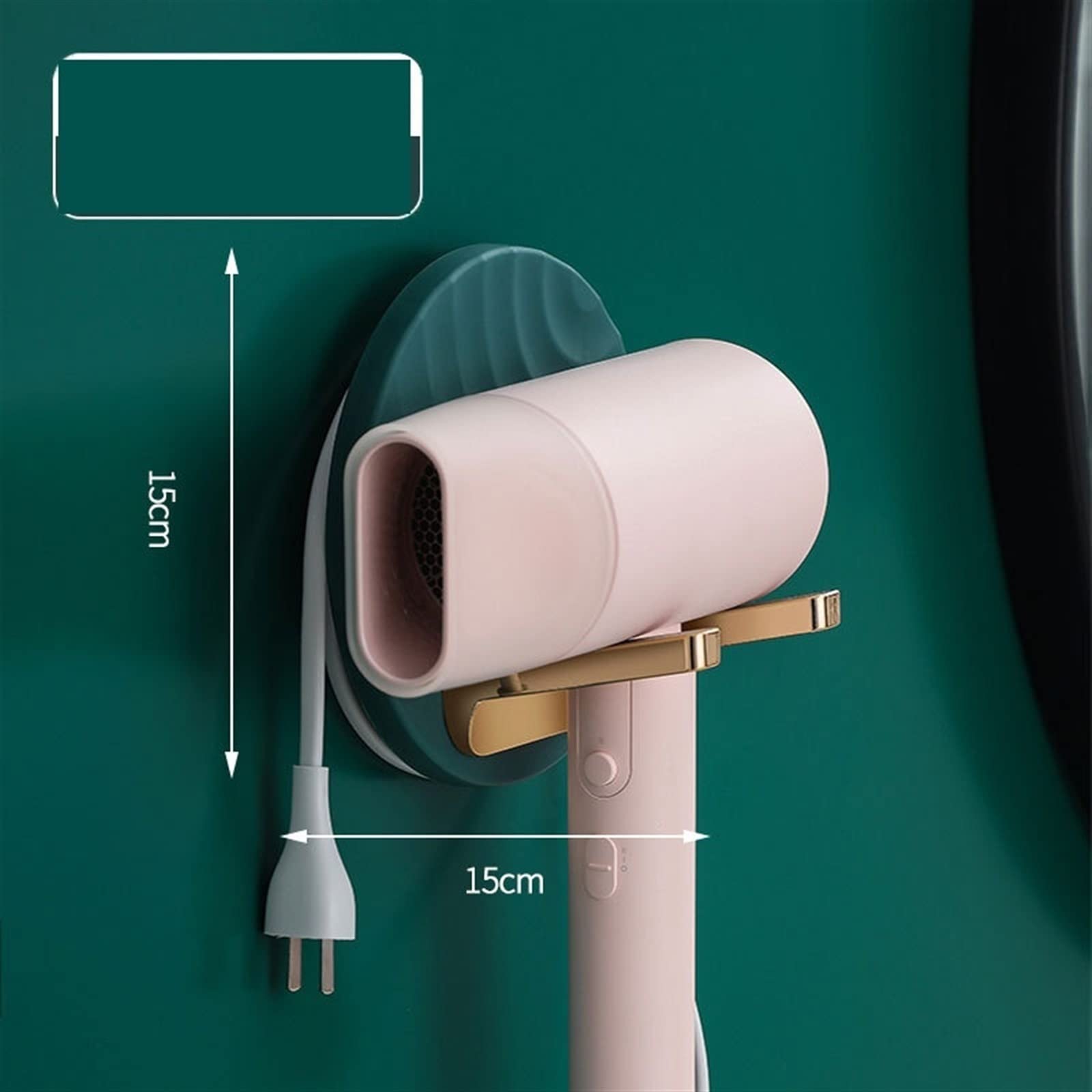 Foldable Hair Dryer Holder - Wall Mounted, No Drill for Bathroom Storage & Organization