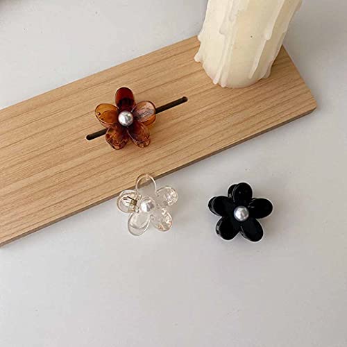 WALNUTA 3-Piece Kawaii Pearl Flower Hair Claw Clips for Women & Girls - Cute Hair Accessories for School, Work, Parties & Everyday Use (Color B)