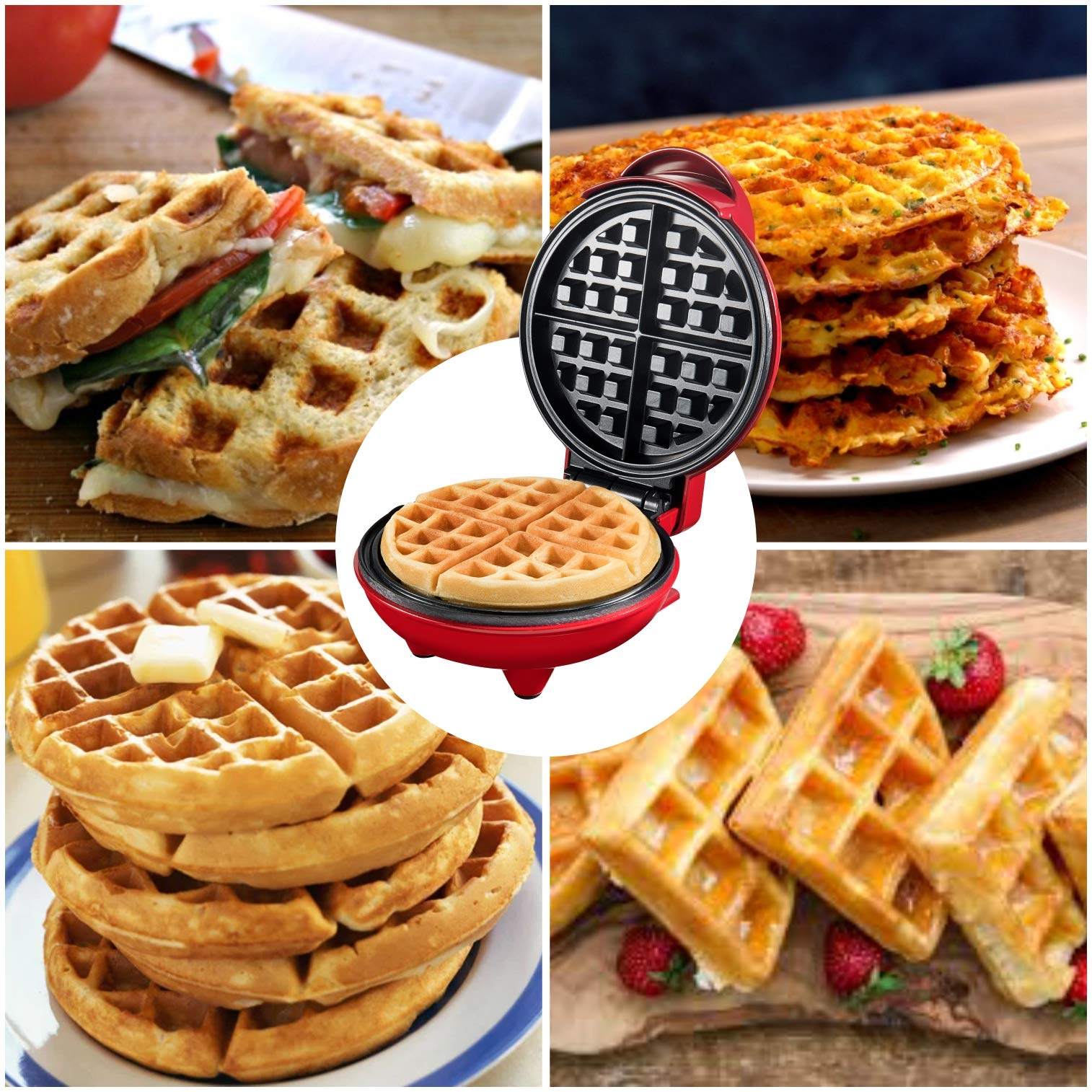 Burgess Brothers Mini Churwaffle Maker - 4-Inch Waffle Maker for Chaffles, Keto Waffles & Churro Waffles - Perfect for Housewarming, Graduation Gifts & Small Kitchen - Ideal for Breakfast, Desserts & Keto Diet Snacks