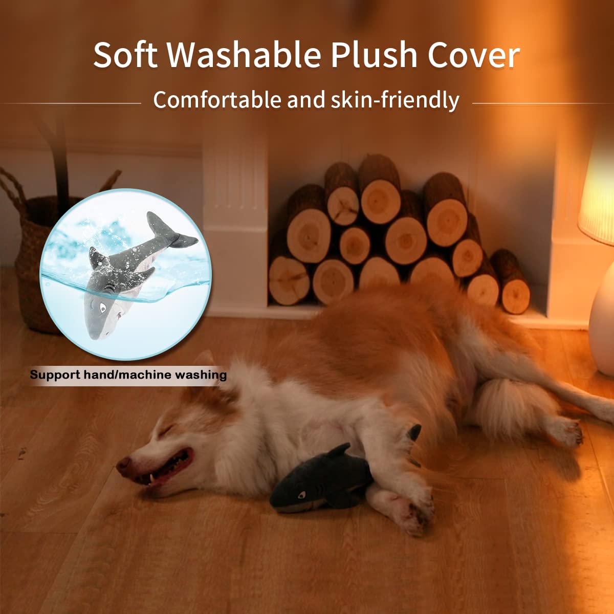 Interactive Flopping Fish Dog Toy - Squeaky Plush Puppy Toy for Small, Medium & Large Dogs - Touch Activated Catcher Game - Perfect for Indoor Play, Training & Boredom Relief