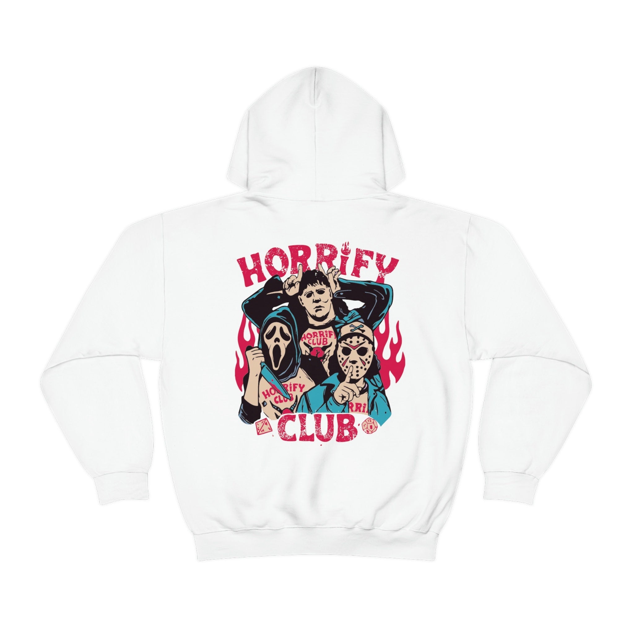 Spooky Halloween Hoodie - Ghostface & Michael Myers Horror Sweatshirt - Eddie Munson Inspired Pullover - Scary Aesthetic Streetwear for Horror Fans & Halloween Costumes