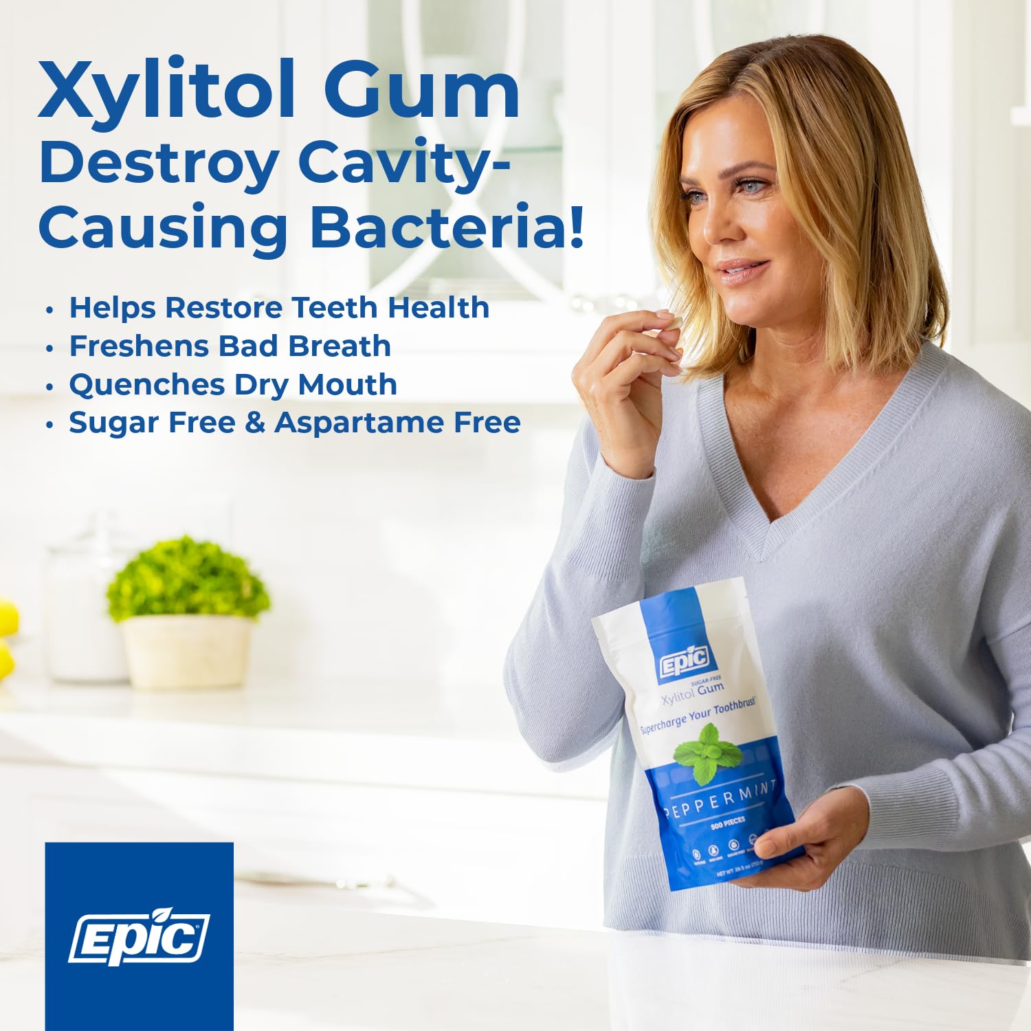 Sugar Free Chewing Gum with 100% Xylitol - Aspartame Free, Cinnamon Flavored Gum (1000 Pieces) - Freshen Breath After Meals & Boost Focus at Work