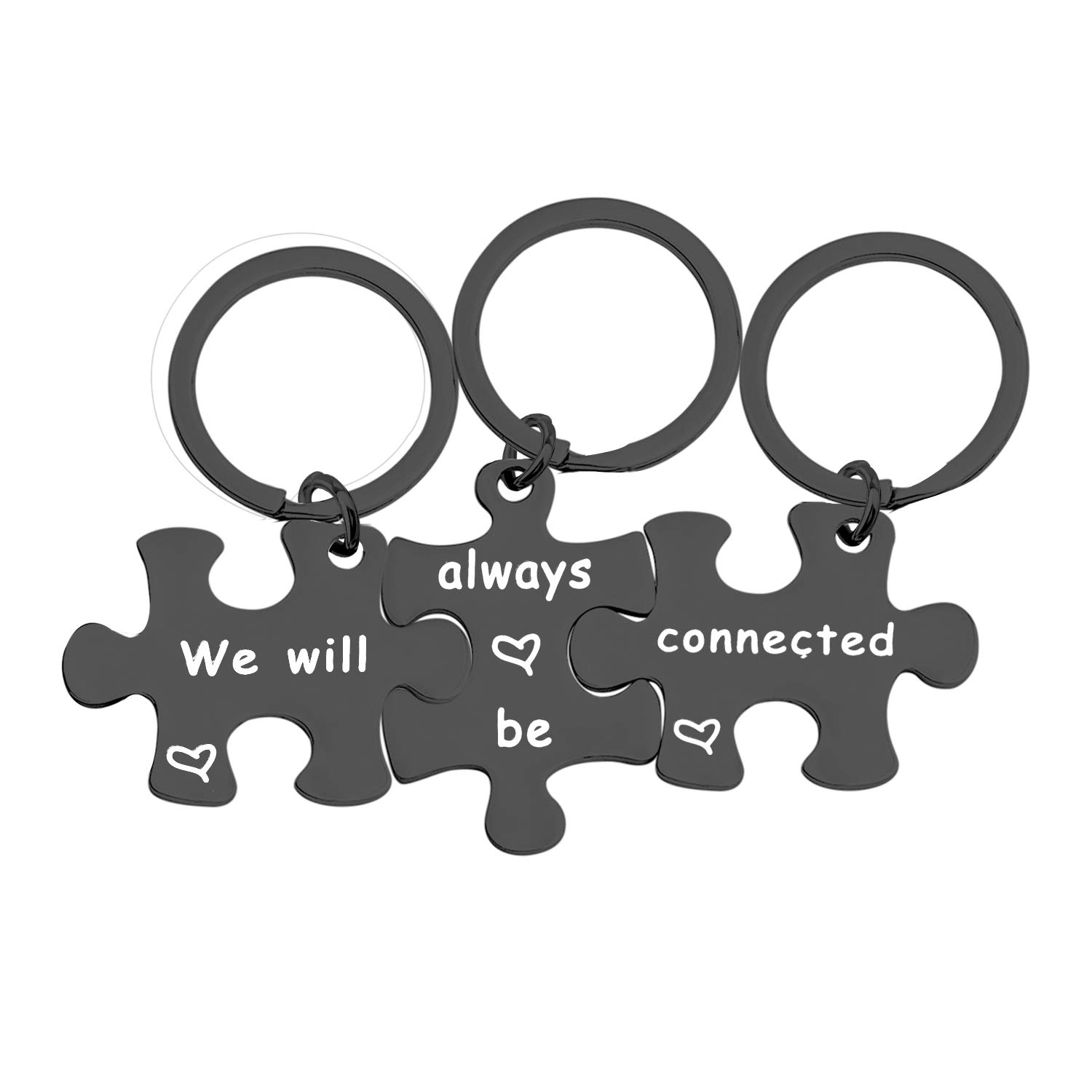 Bobauna Puzzle Keychain Set of 3 - Unique Long Distance Gift for Best Friends & Sisters - Perfect for Birthdays, Anniversaries, and Keepsake Memories
