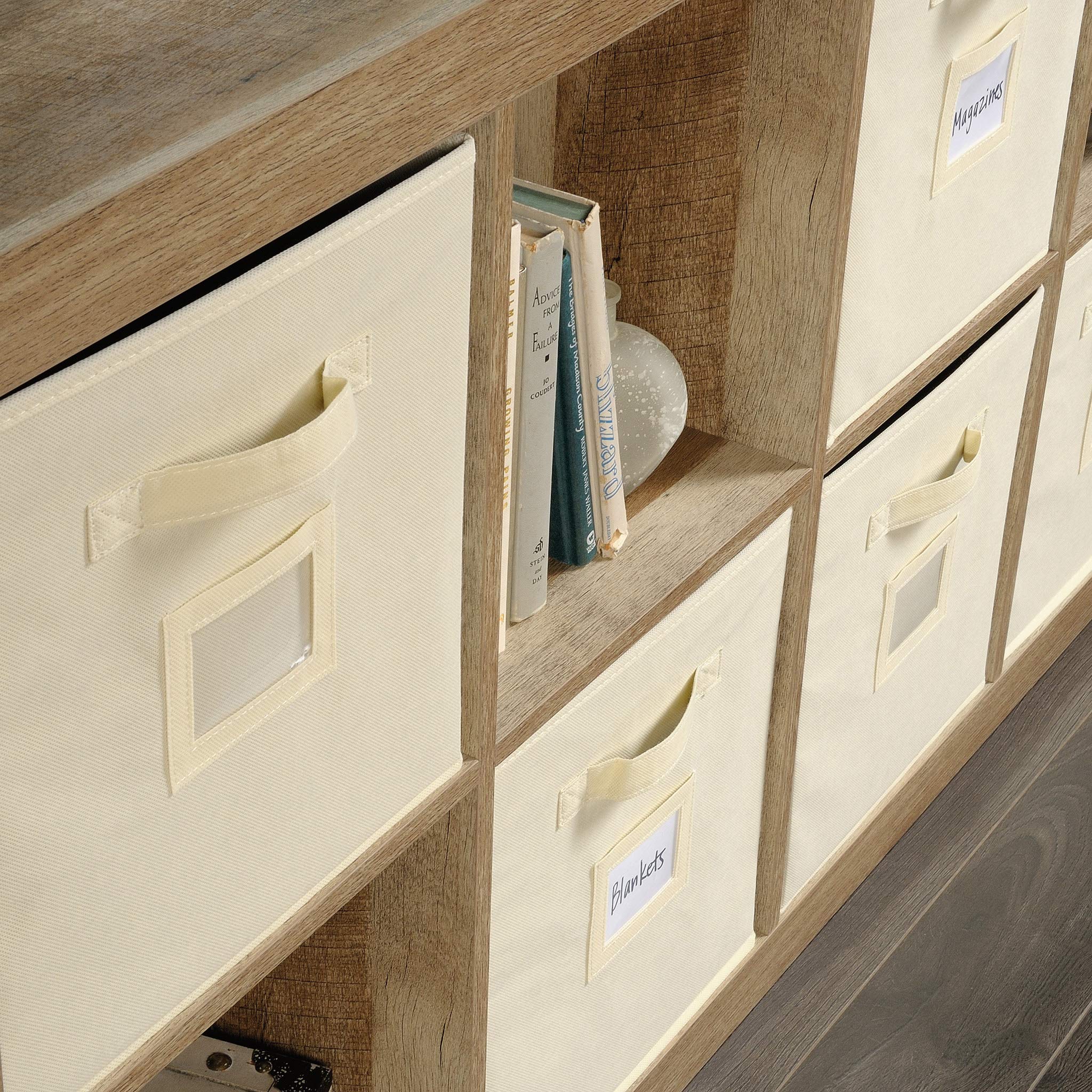 Sauder Stow-Away 8-Cube Organizer - Versatile Storage Shelf for Home & Office - Cube Bookshelf with Lintel Oak Finish - Perfect for Living Room, Bedroom, or Kids Room Organization