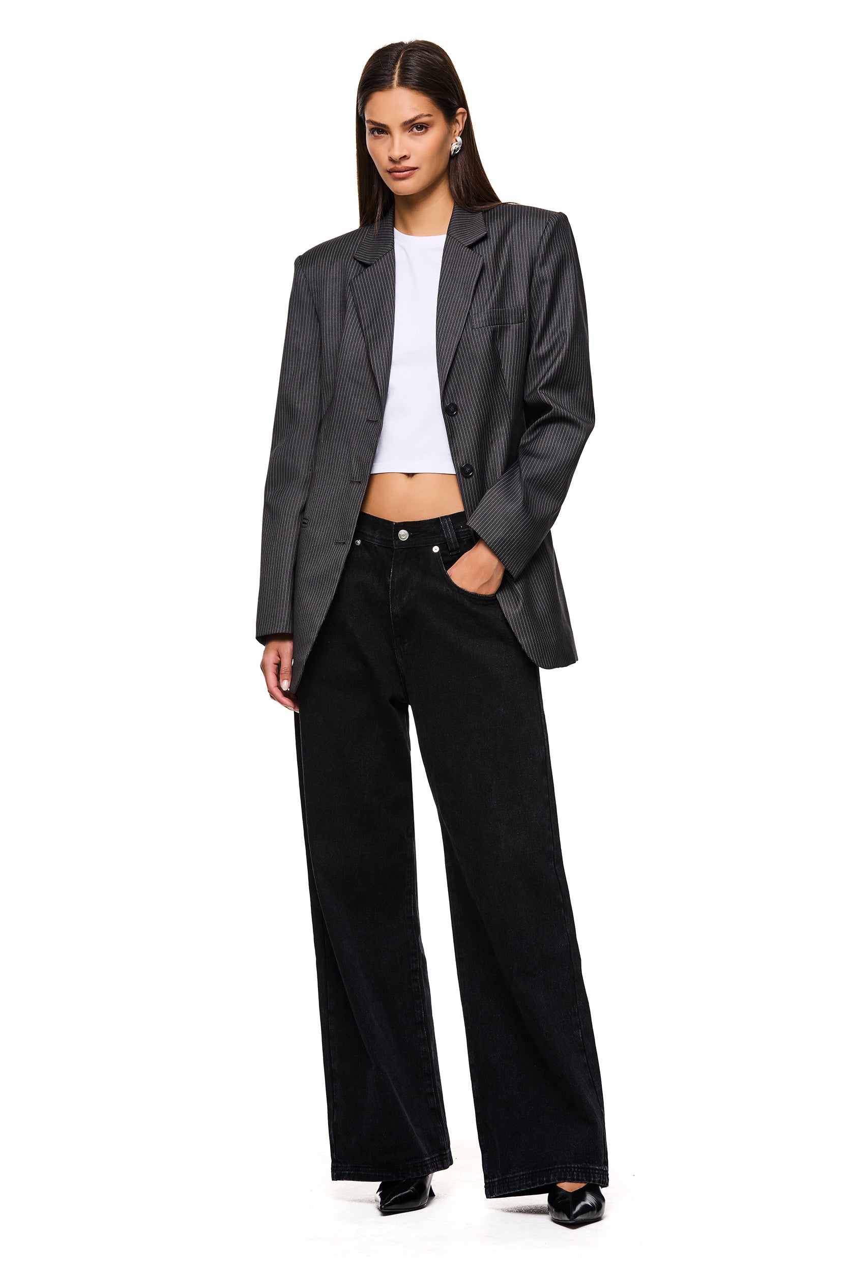 Sawyer Grey Pinstripe Blazer for Men - Slim Fit Business Suit Jacket - Perfect for Office, Weddings & Formal Events
