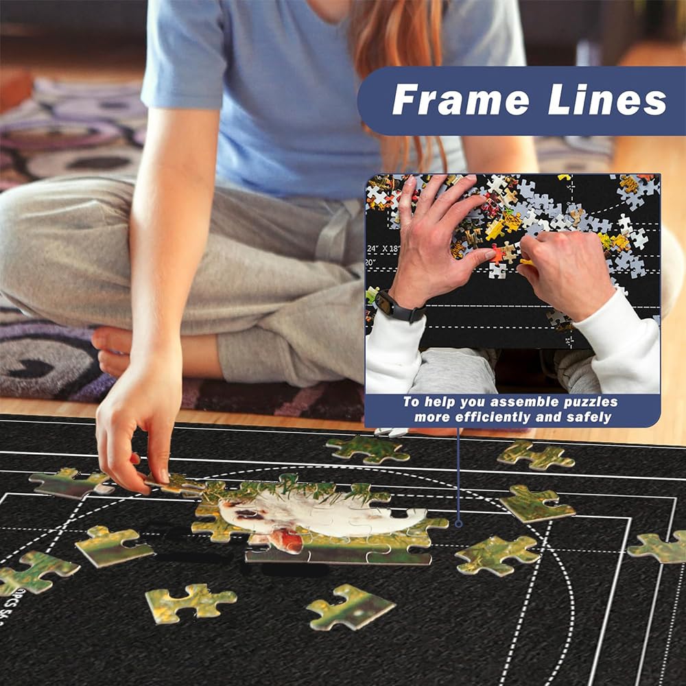 Premium MEISHANG Jigsaw Puzzle Mat - 2000 Piece Felt Puzzle Roll Up Mat for Adults & Kids - Non-Slip Puzzle Board with Storage Bag - Perfect for Family Game Nights, Birthday Gifts & Home Decor
