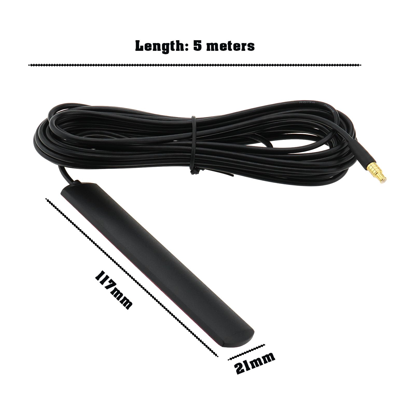 VGOL 5M Car DAB Antenna Adapter - FM/DAB+ Radio Antenna Patch Cable with MCX Plug for Android Auto, DAB Box & Car Stereo - Enhanced Signal for Road Trips & Daily Commuting
