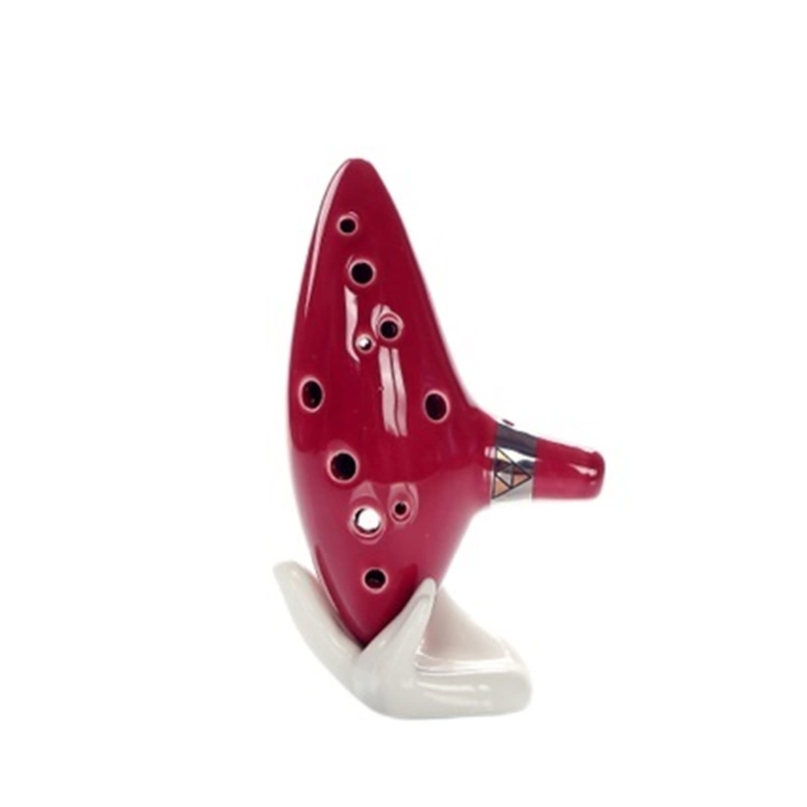 12 Hole Alto C Ocarina Flute - Ceramic Musical Instrument in 5 Colors (Red) | Classical Ocarina for Beginners & Professionals | Perfect for Music Lovers, Gifts & Zelda Fans